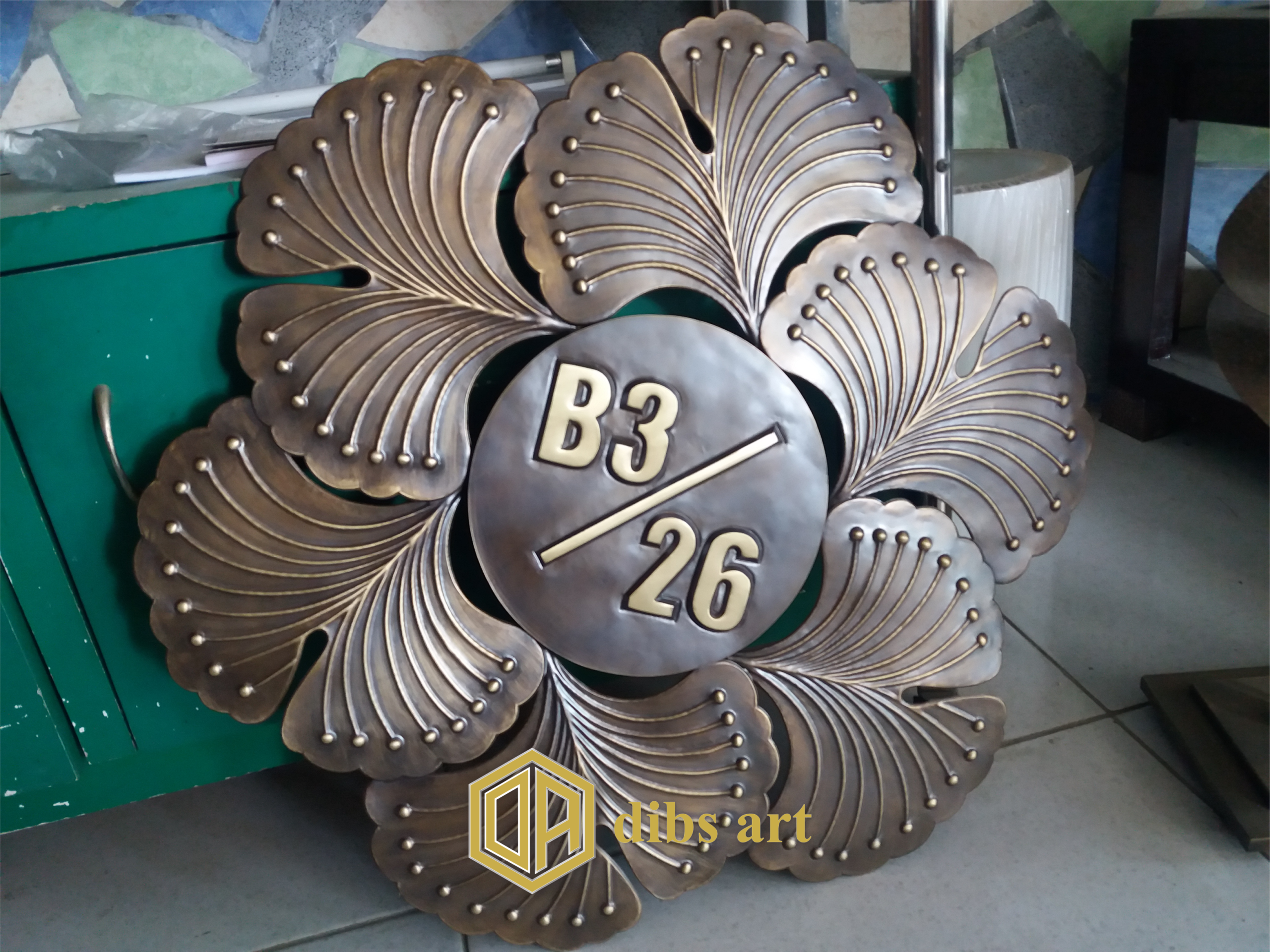 Plakat Kuningan Nomor Rumah plakat kuningan nomor rumah handmade Dibs Art