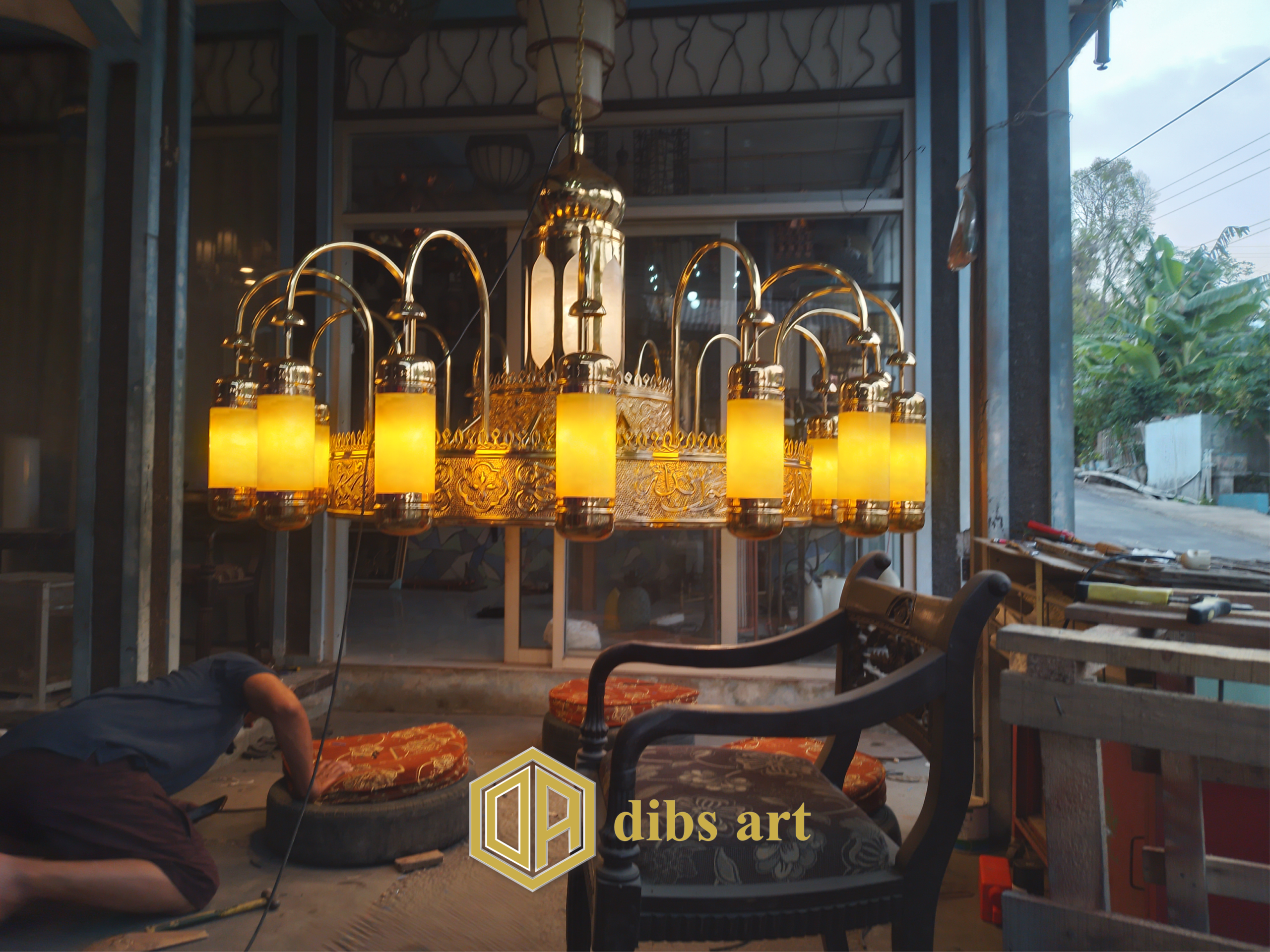 Lampu Gantung Nabawi Kuningan Elegan Handmade – Dibs Art lampu gantung nabawi kuningan