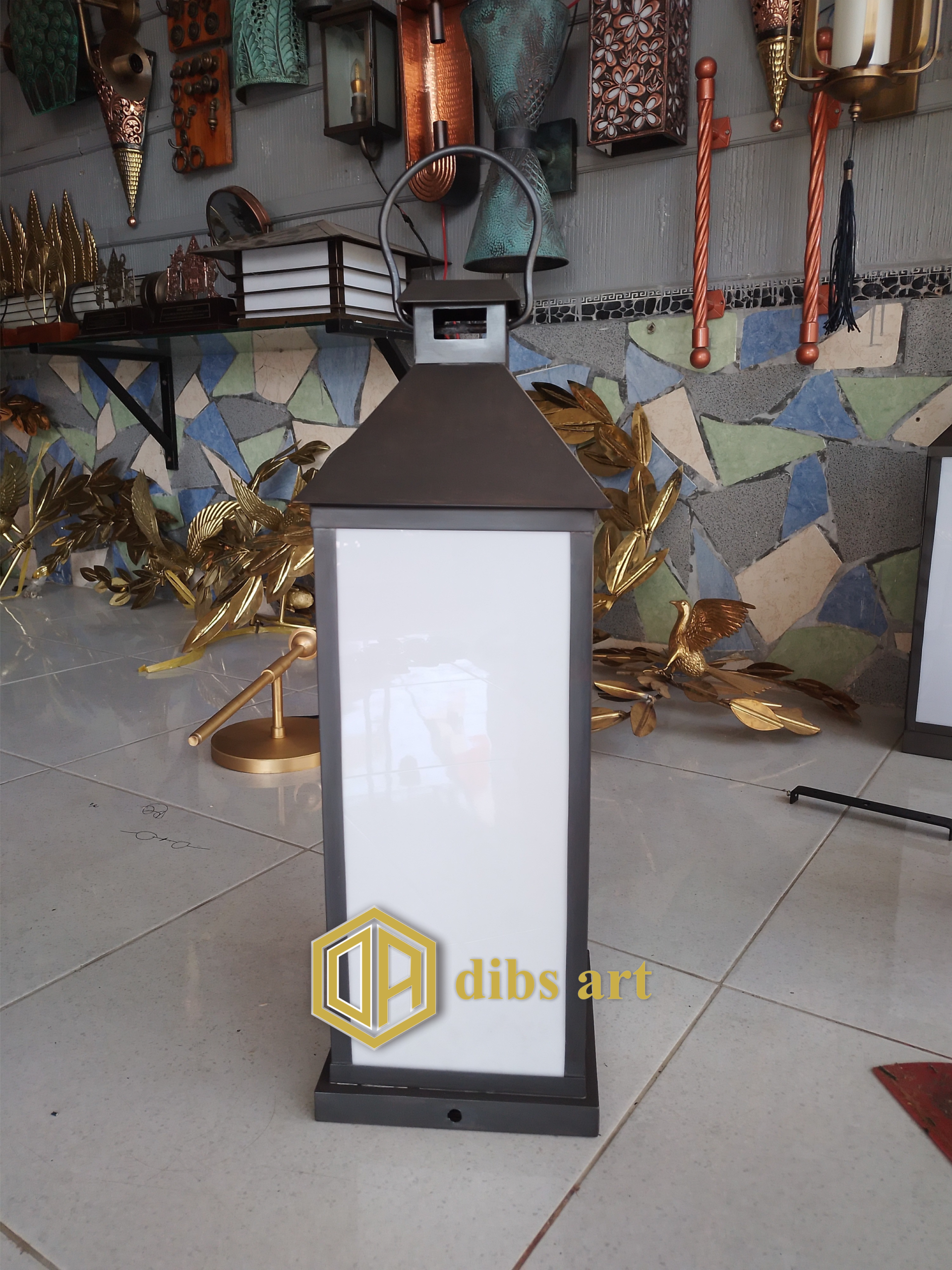 lampu taman kuningan vintage Dibs Art desain klasik outdoor