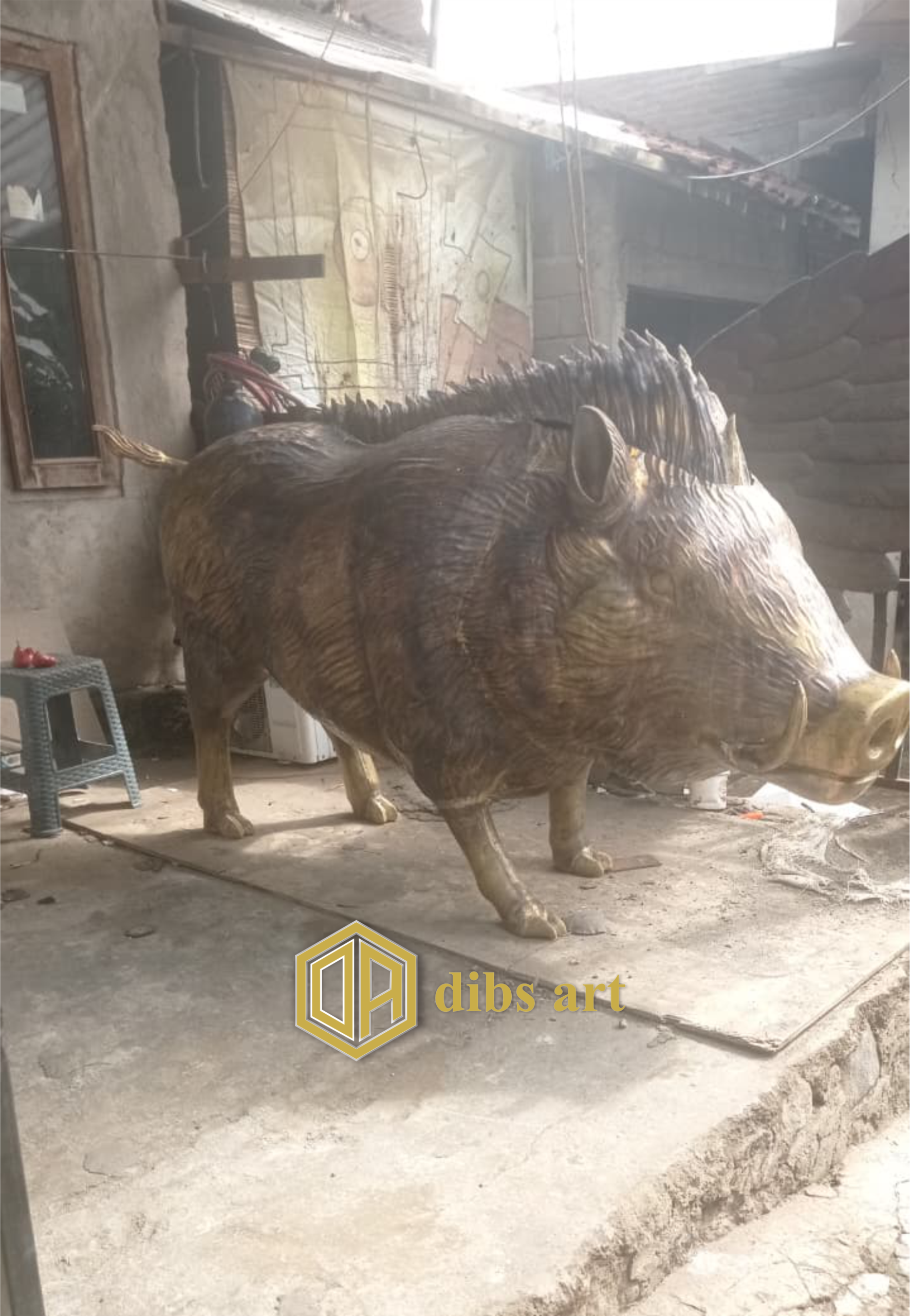 Patung Kuningan Babi Celeng patung kuningan babi celeng handmade Dibs Art