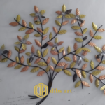wall decor kuningan tembaga ranting daun