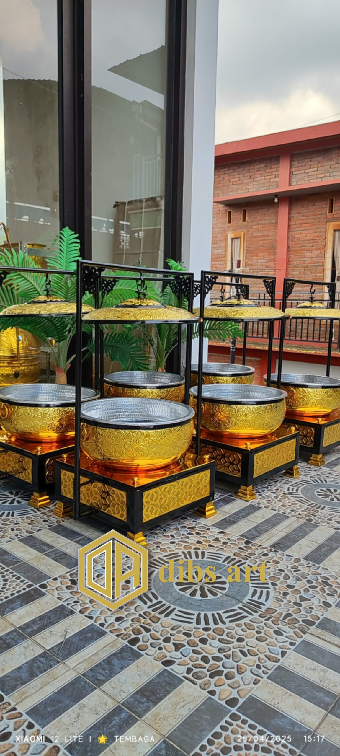 chafing dish kuningan alumunium ukir