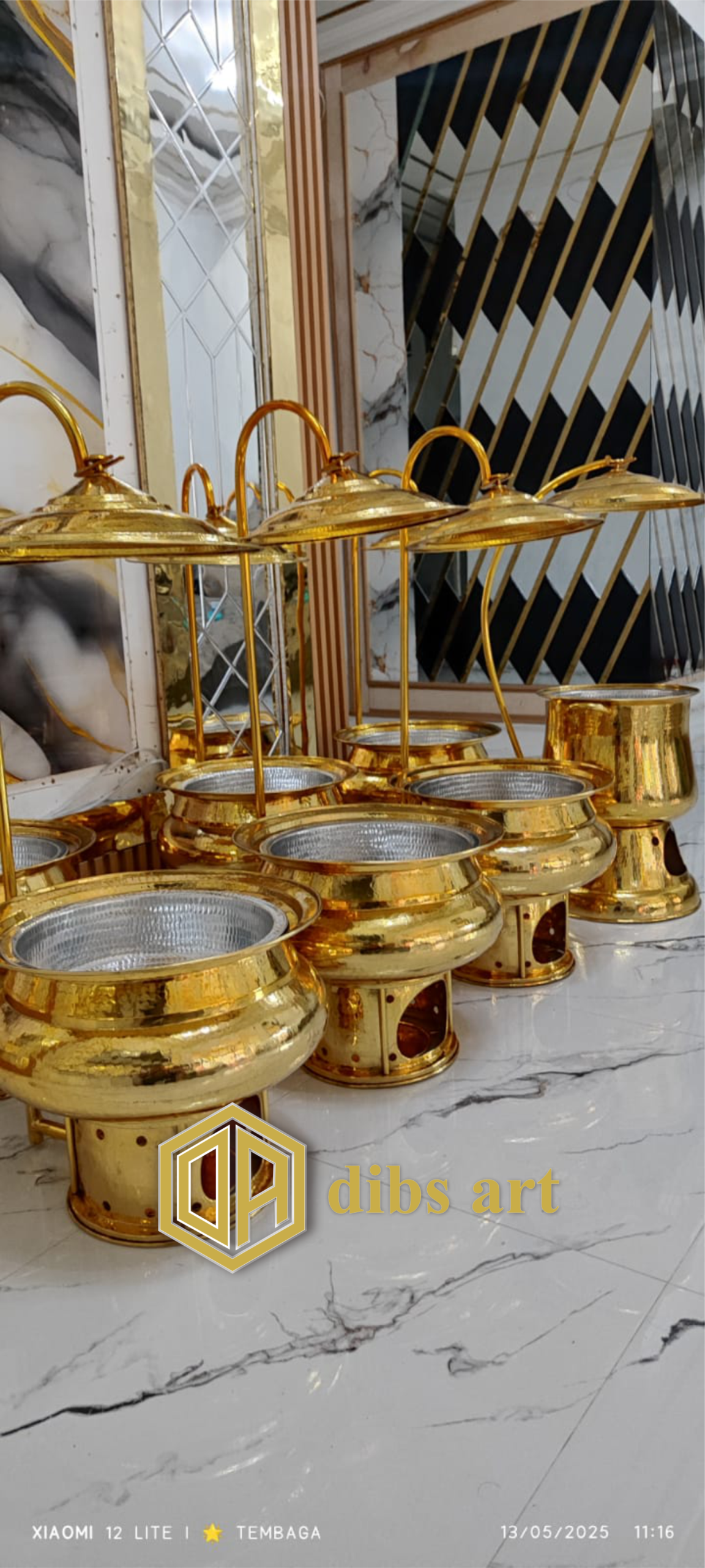 chafing dish kuningan bulat babar