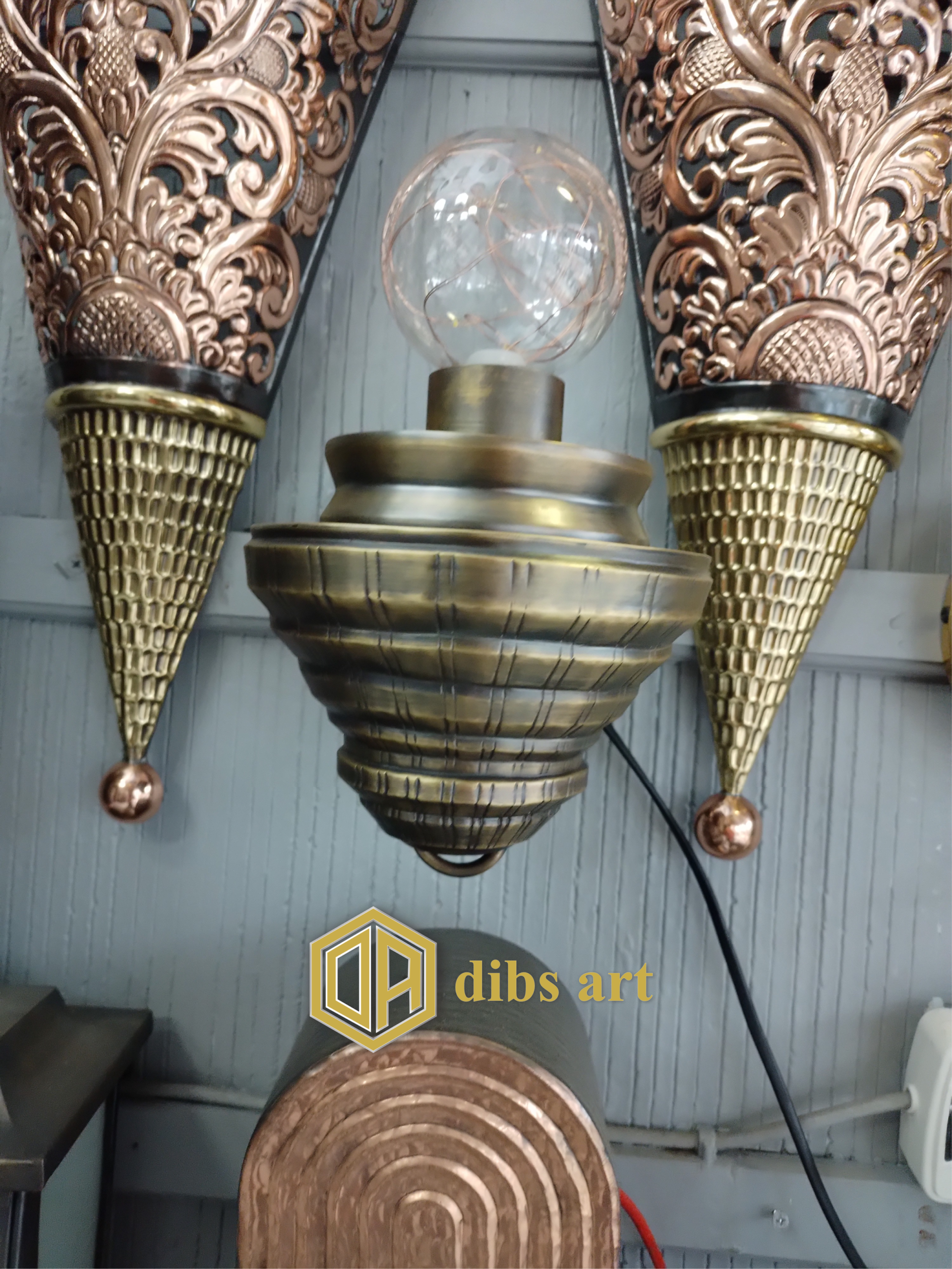 lampu dinding kuningan antik