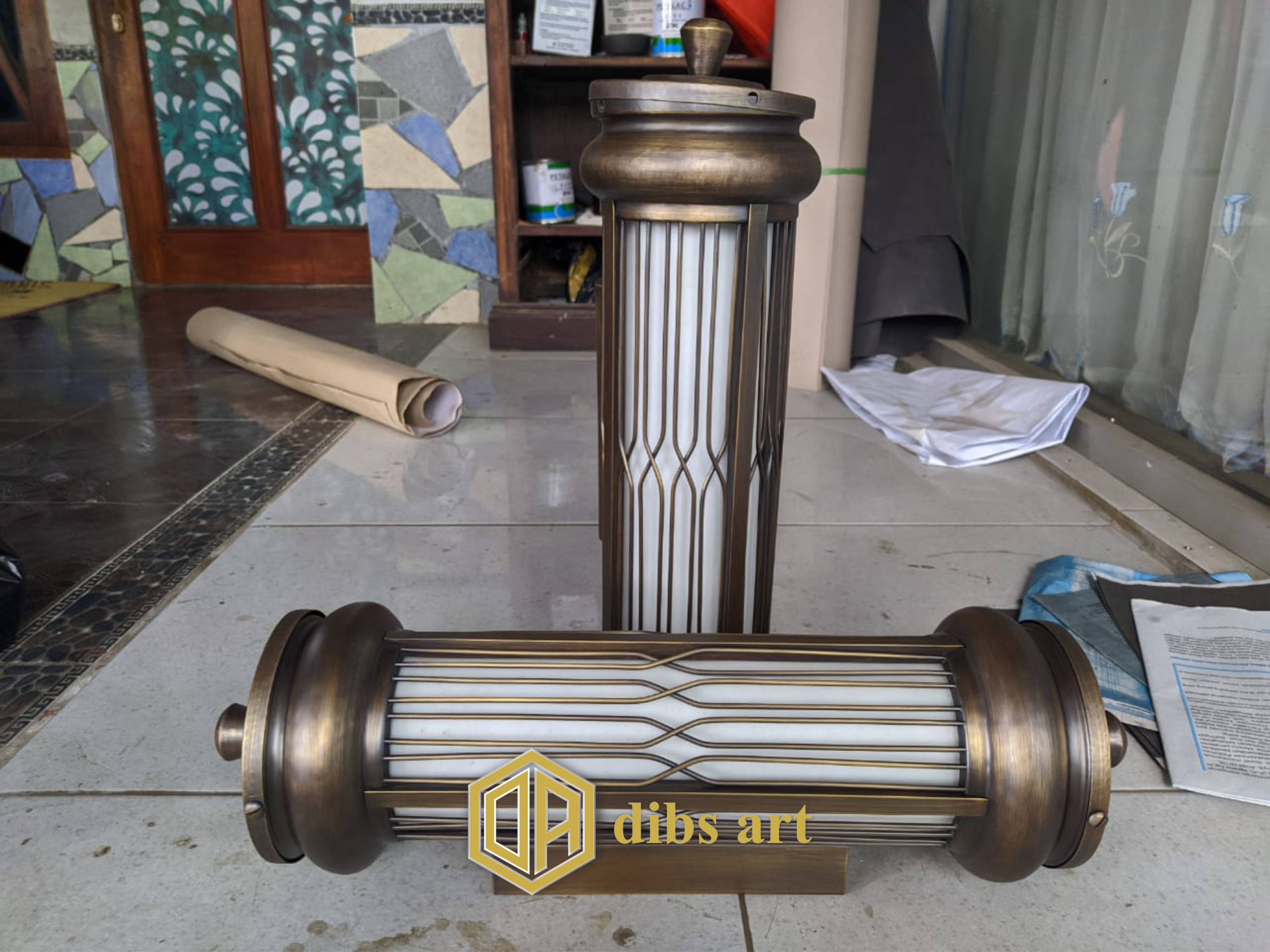 lampu dinding kuningan antik vintage unik