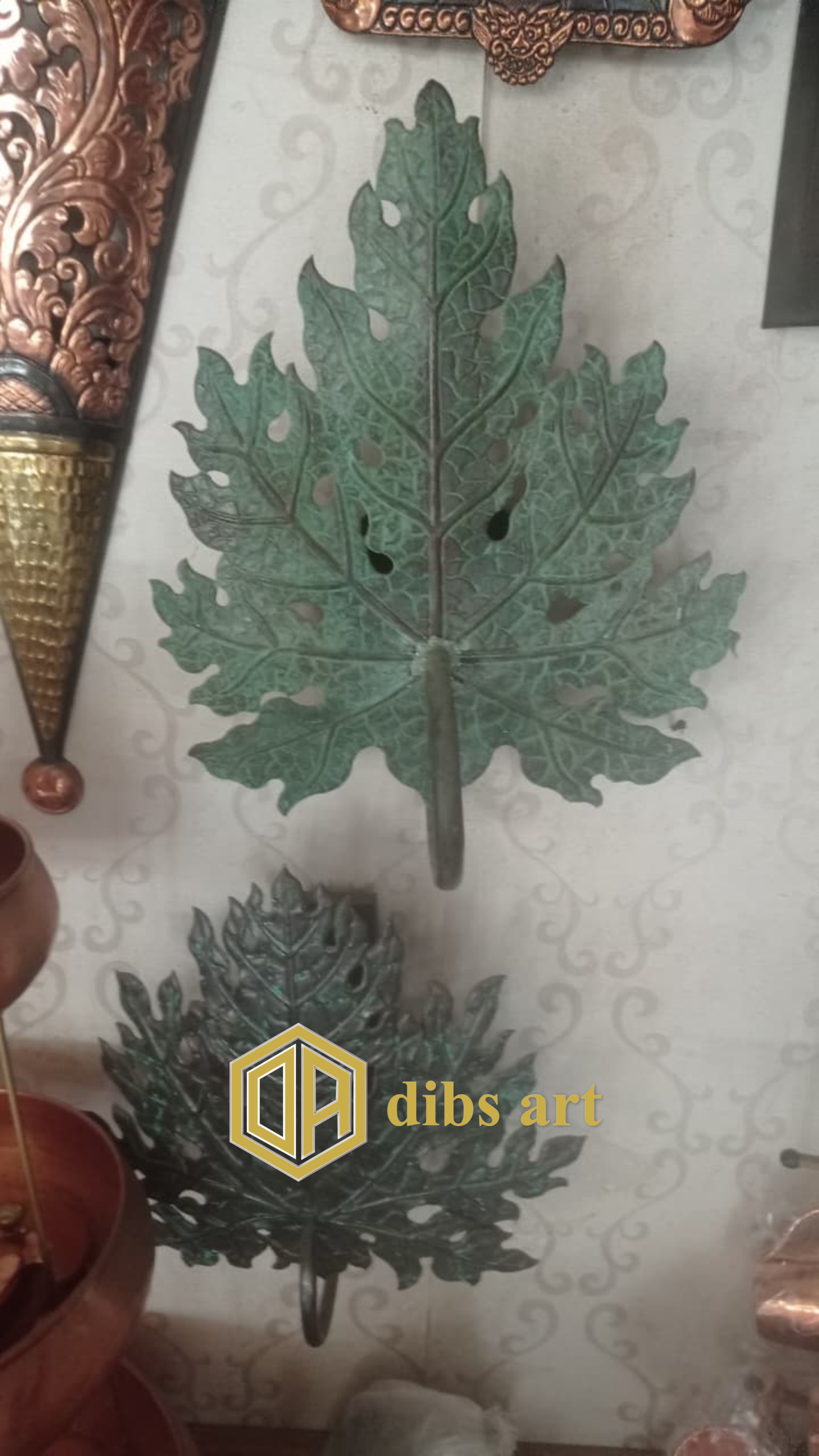 lampu dinding tembaga daun pepaya