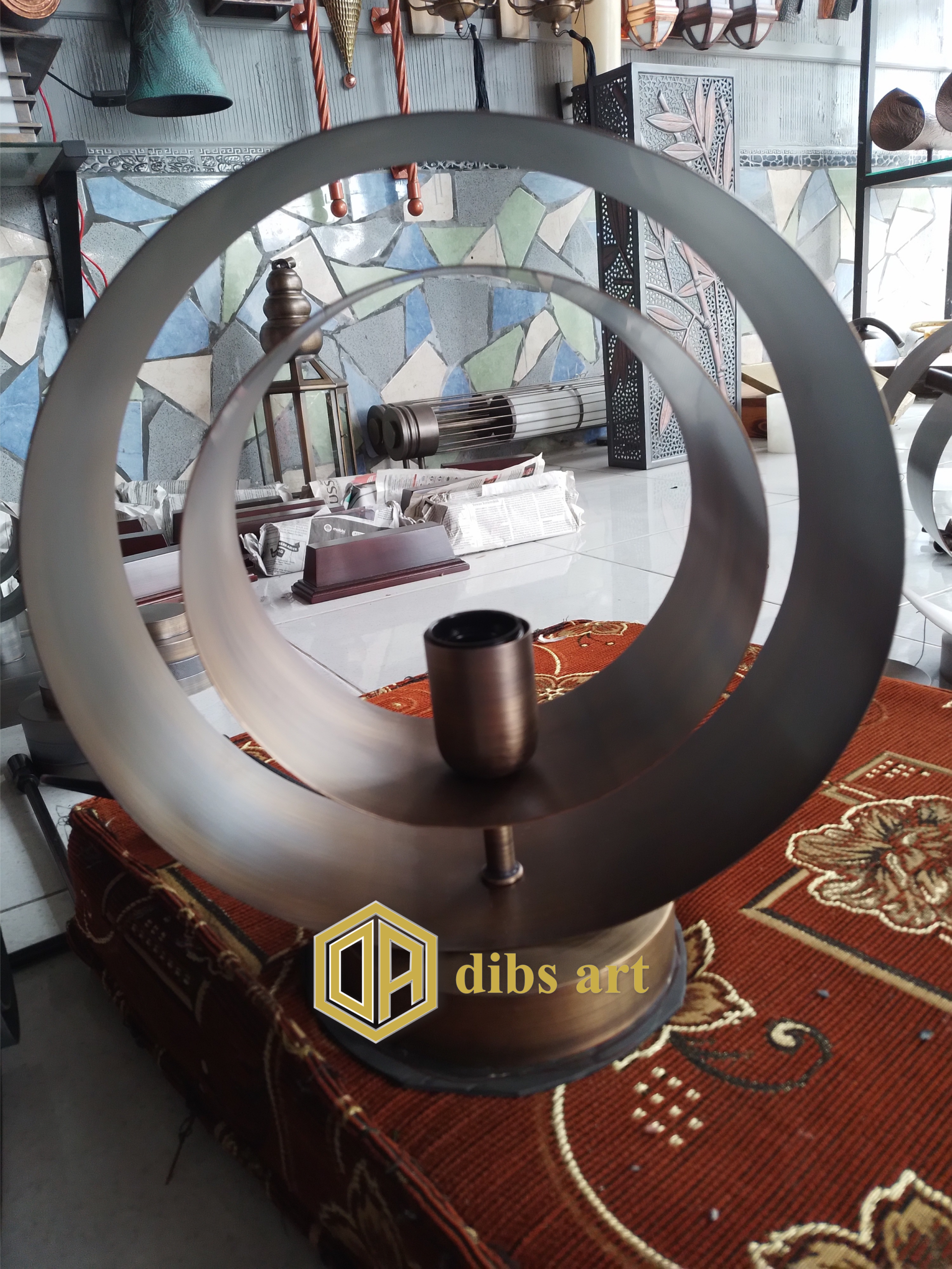 lampu meja kuningan modern antik