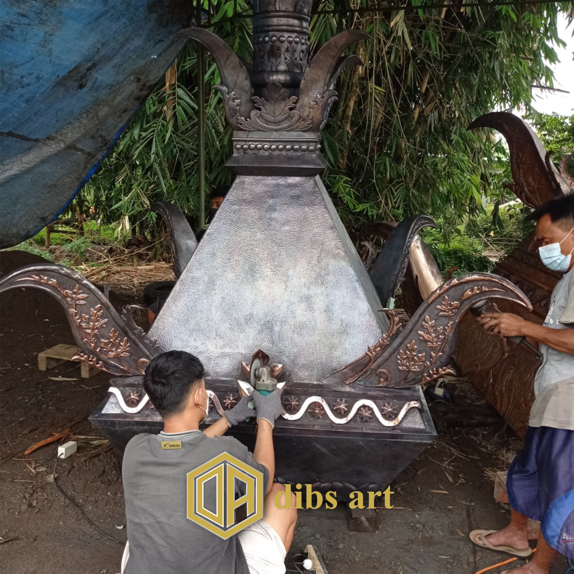 makara tembaga klasik proses polish