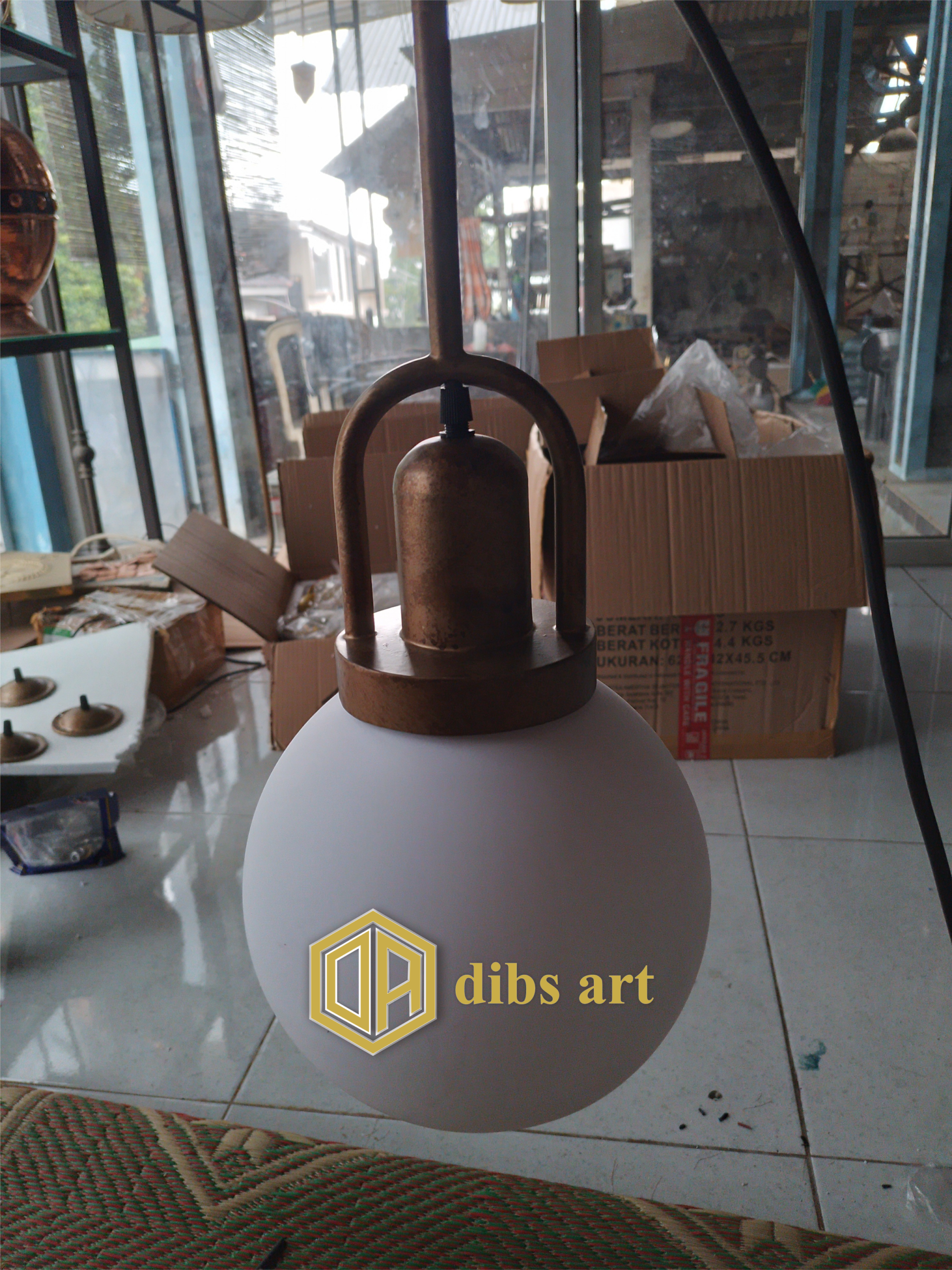 lampu gantung kuningan minimalis antik