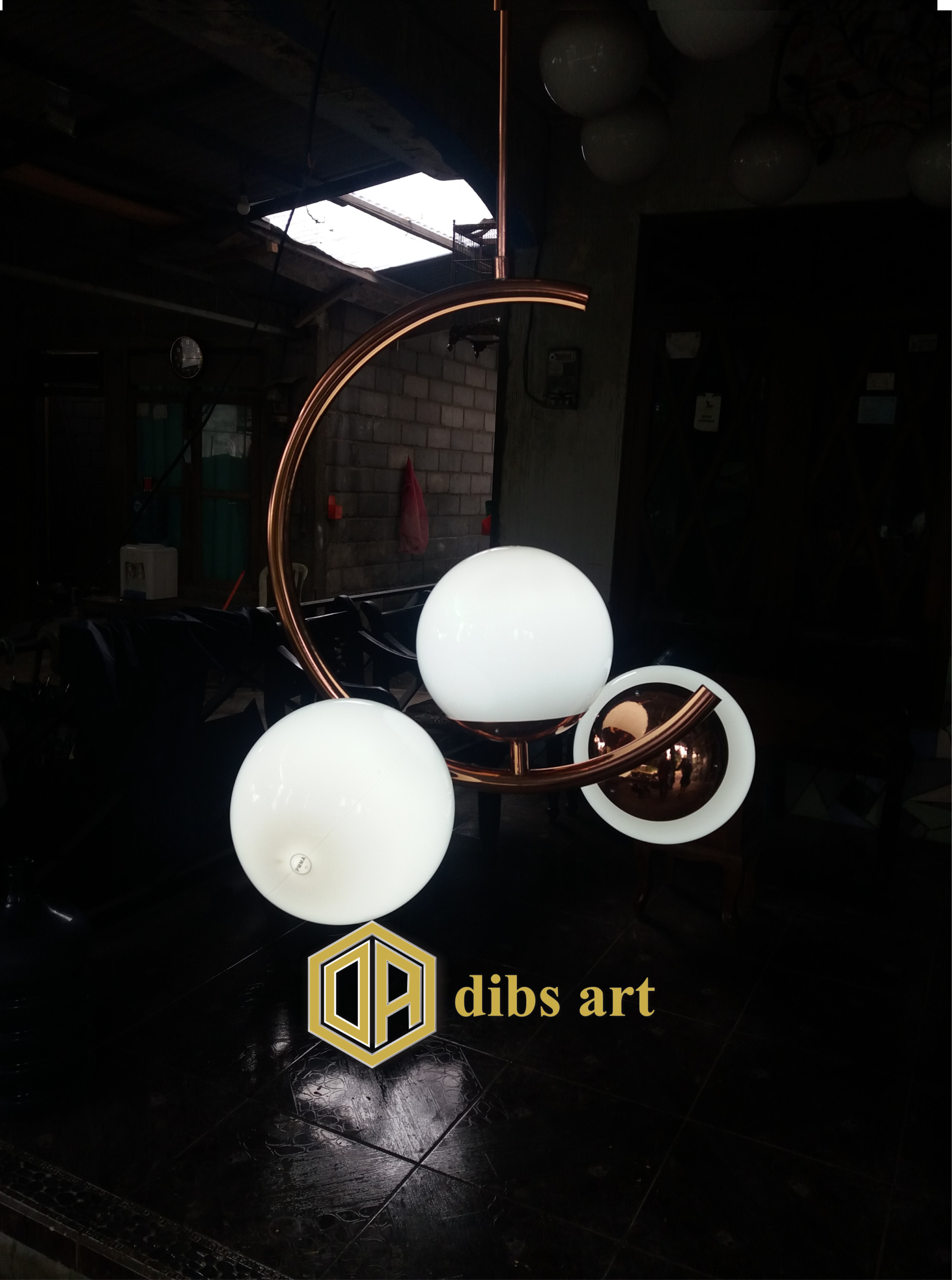 lampu gantung kuningan minimalis modern