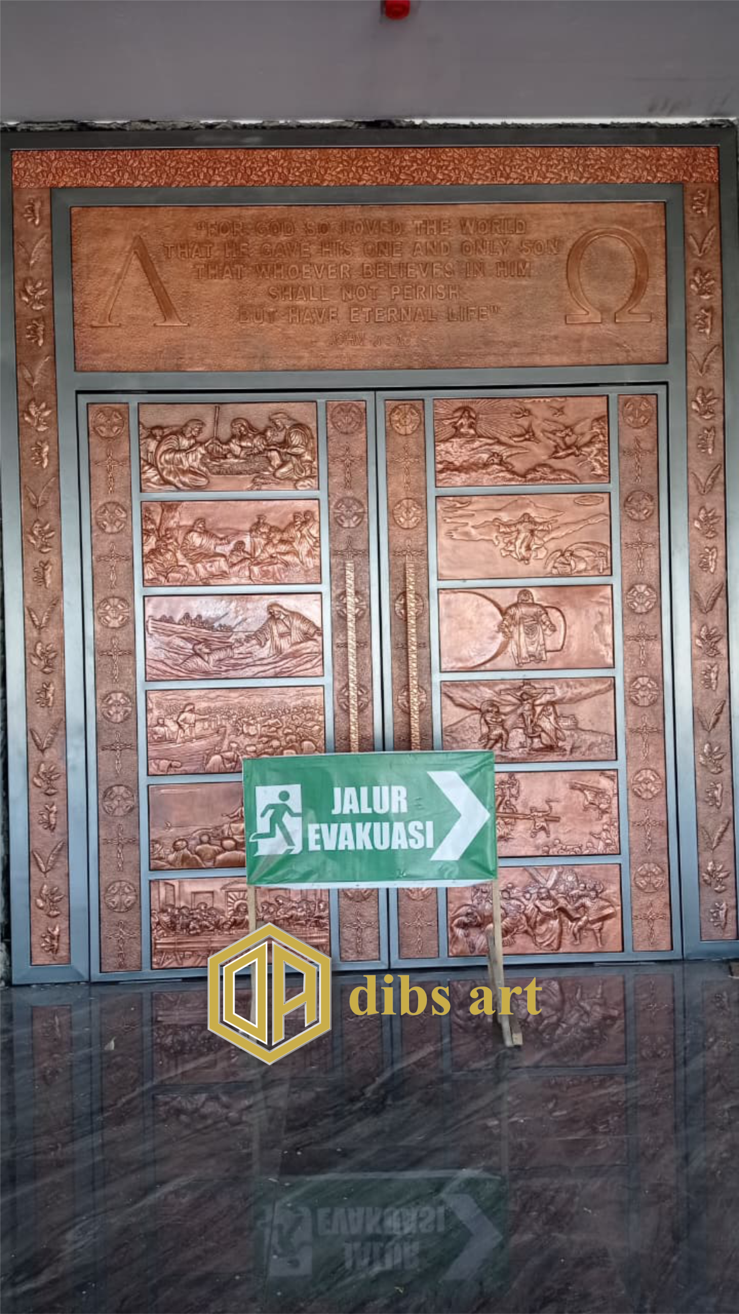 relief tembaga outdoor