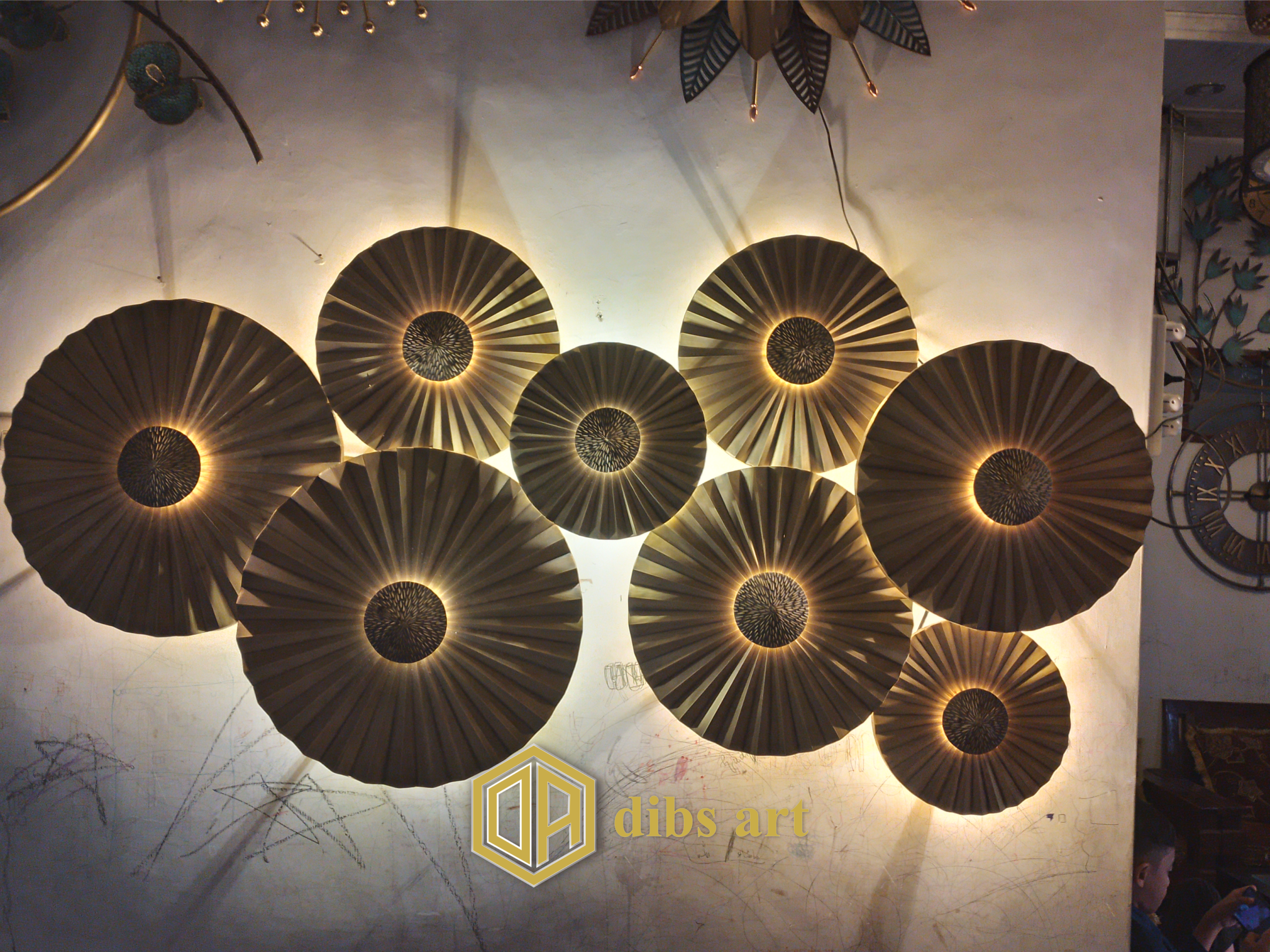wall decor kuningan model payung