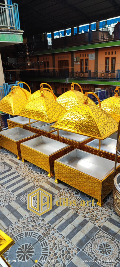 chafing dish kuningan ukir goldplate kotak
