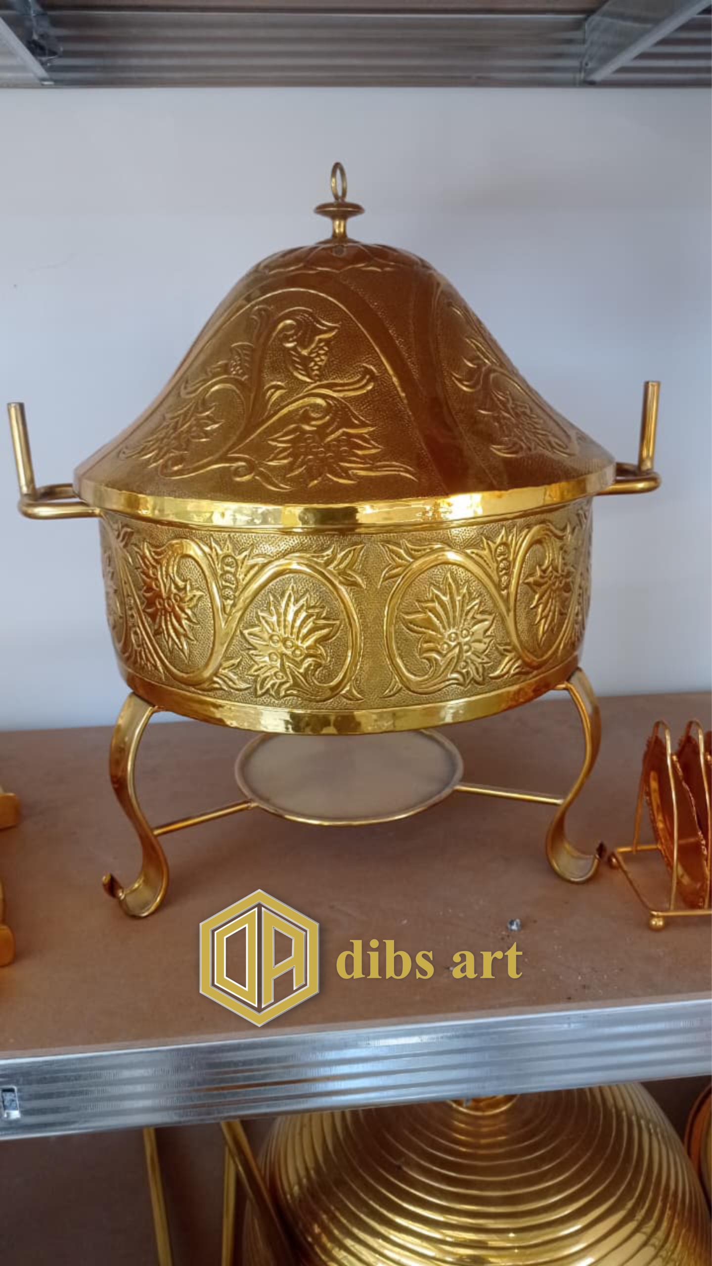 chafing dish kuningan ukir goldplate