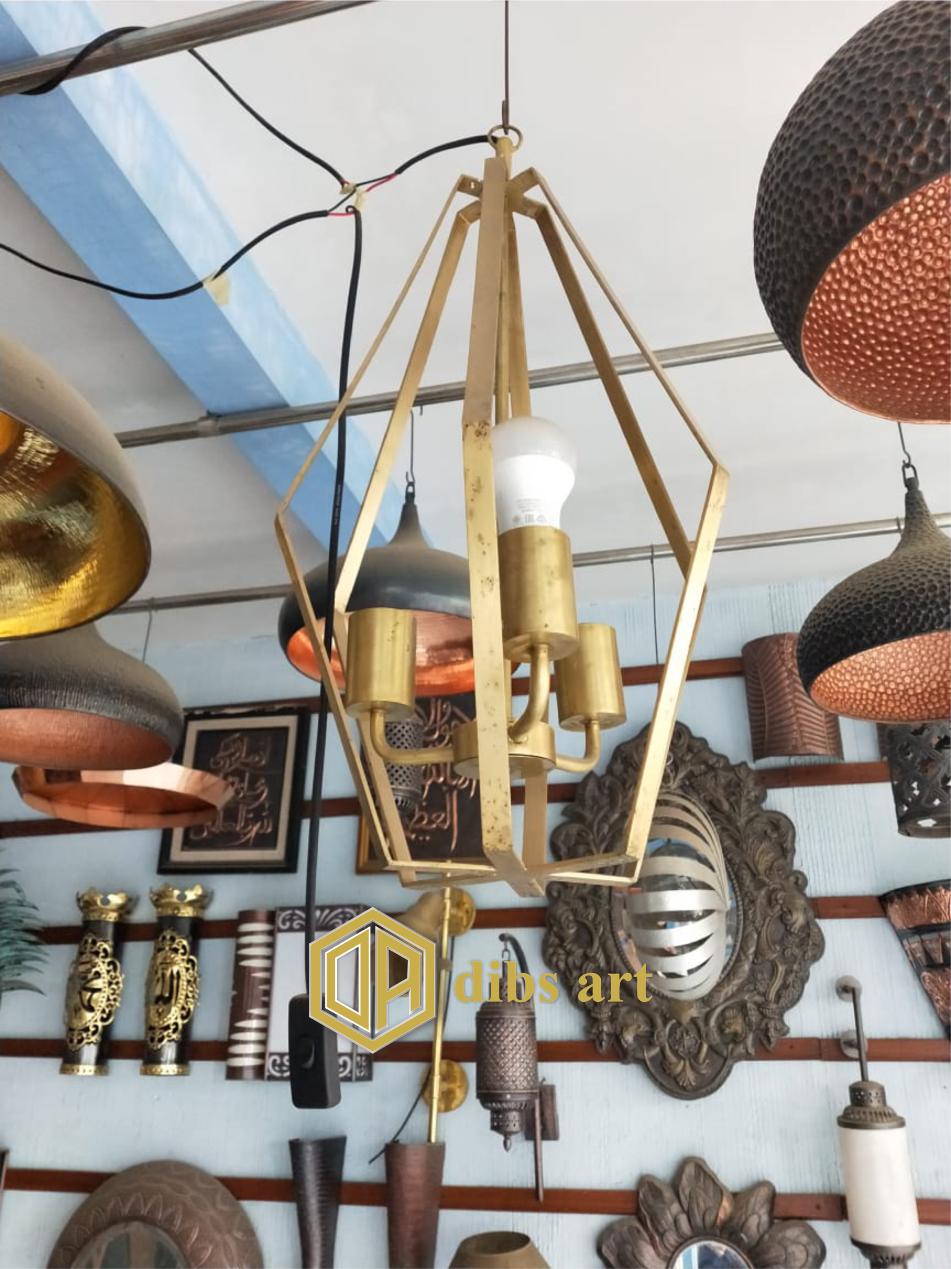 lampu gantung kuningan minimalis original