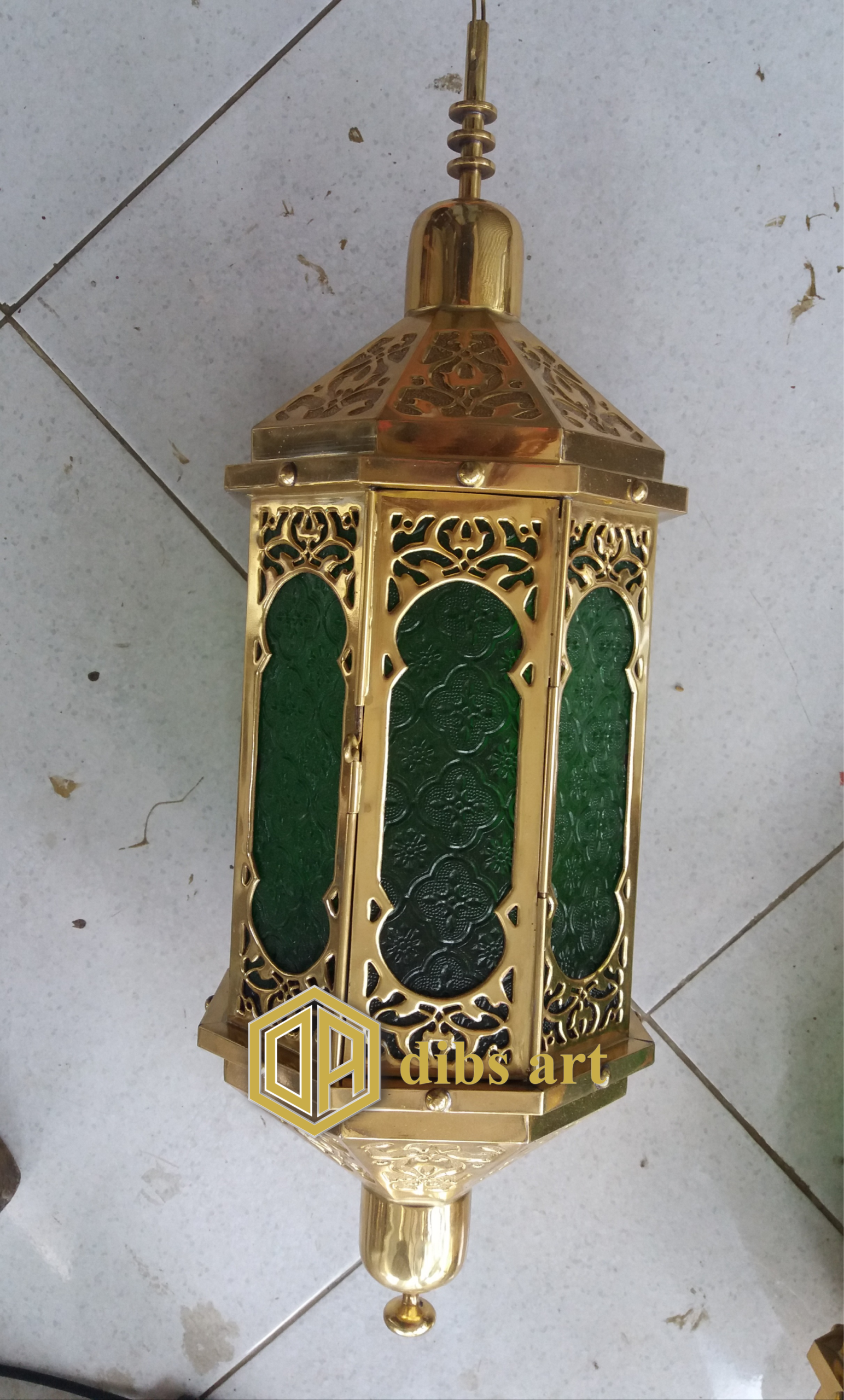 lampu gantung kuningan model maroko minimalis