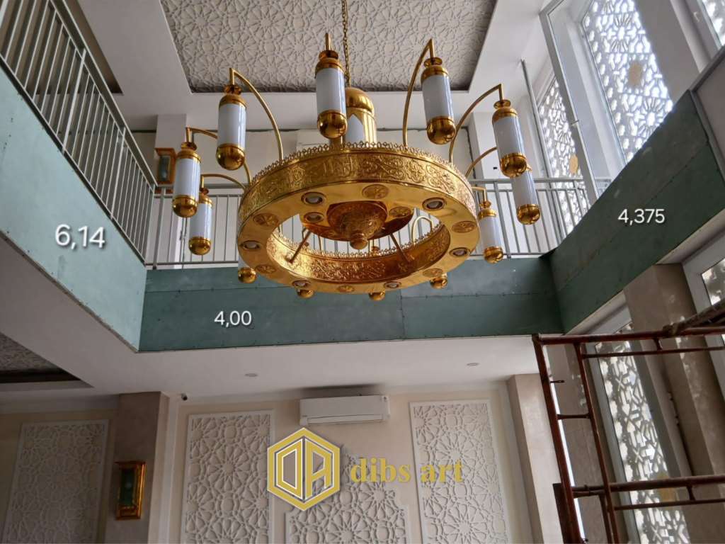 lampu gantung nabawi kuningan kecil
