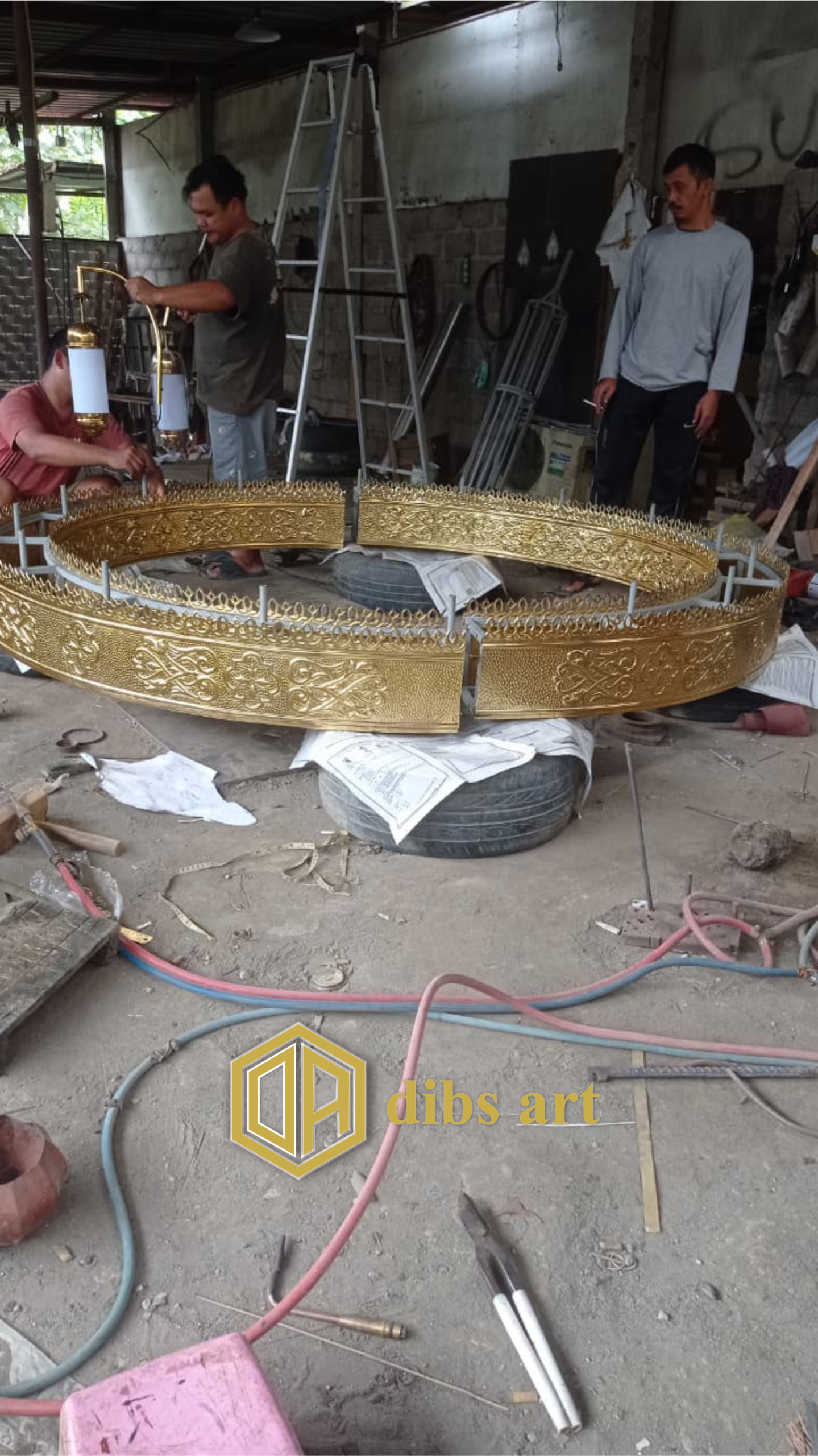 lampu gantung nabawi kuningan produksi