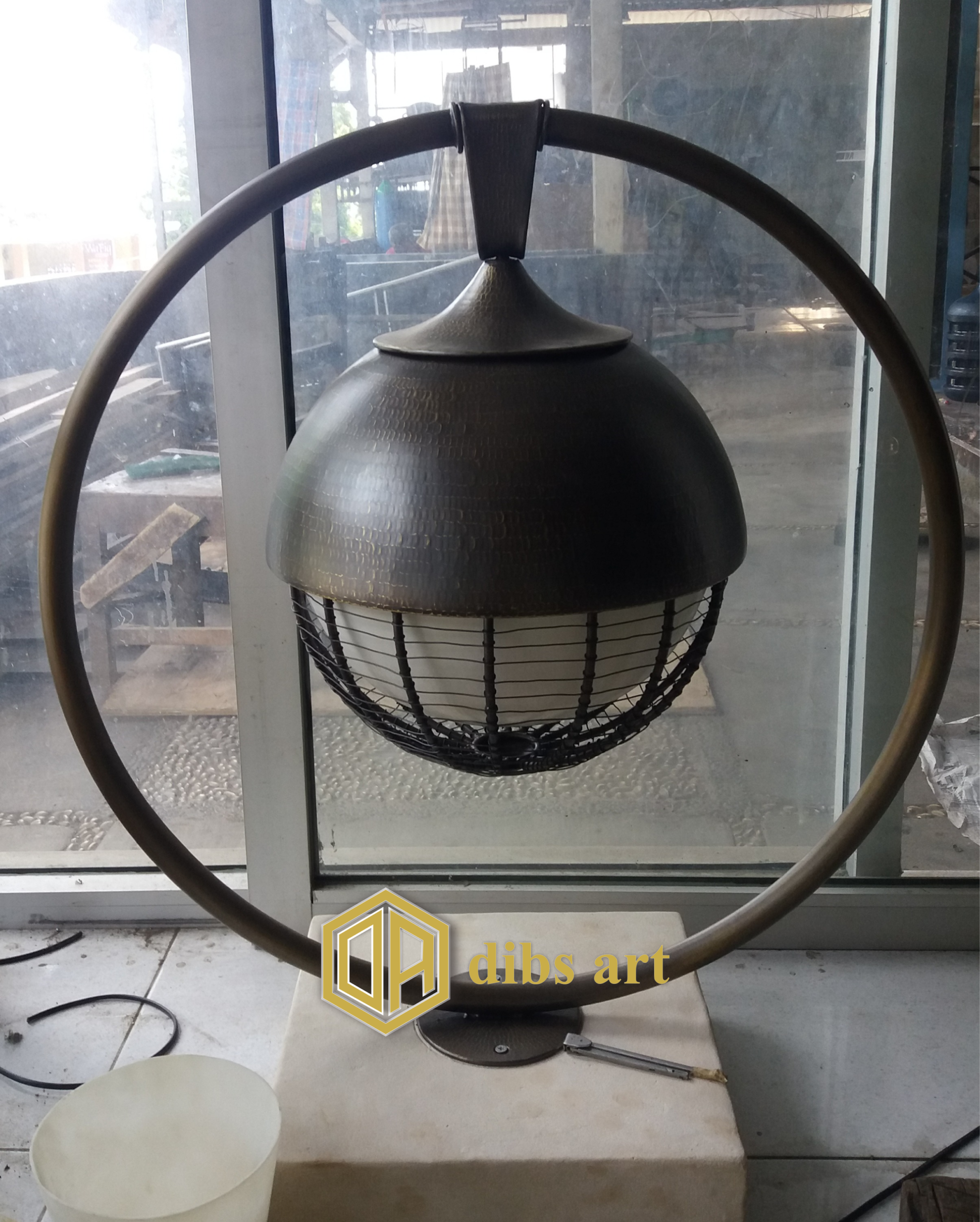 lampu meja kuningan vintage