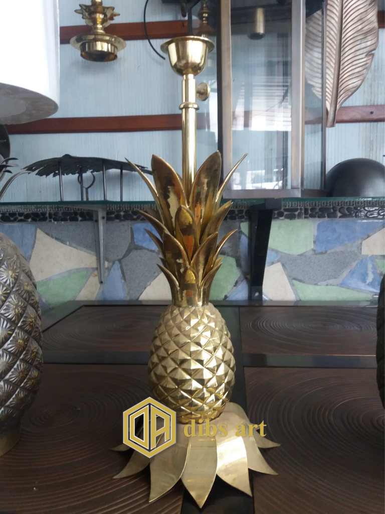 lampu meja model nanas kuningan