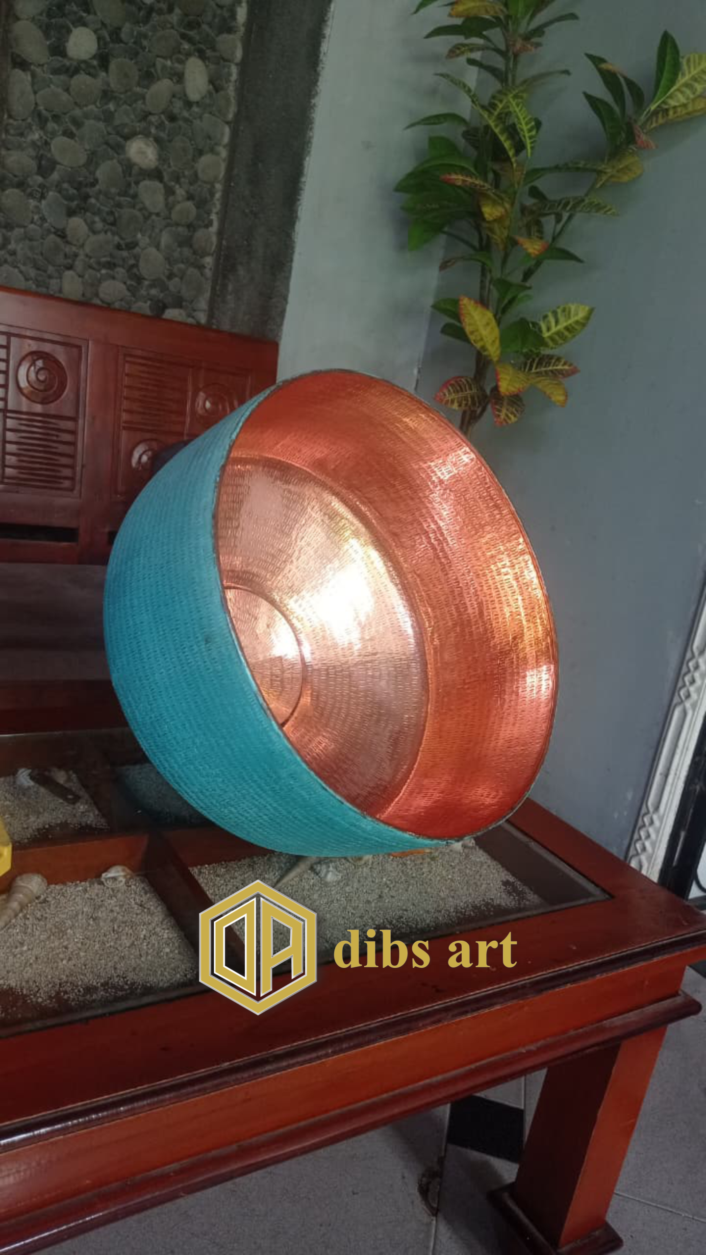 souvenir tembaga vas biru