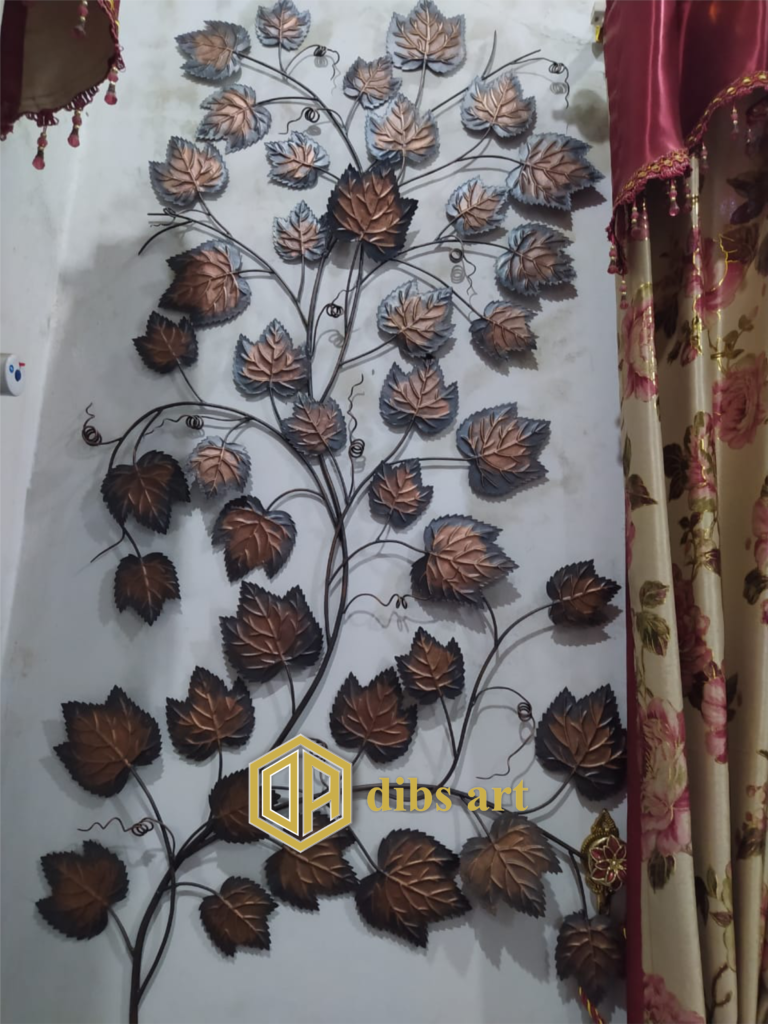 Wall Decor Tembaga Daun Artistik wall decor tembaga daun