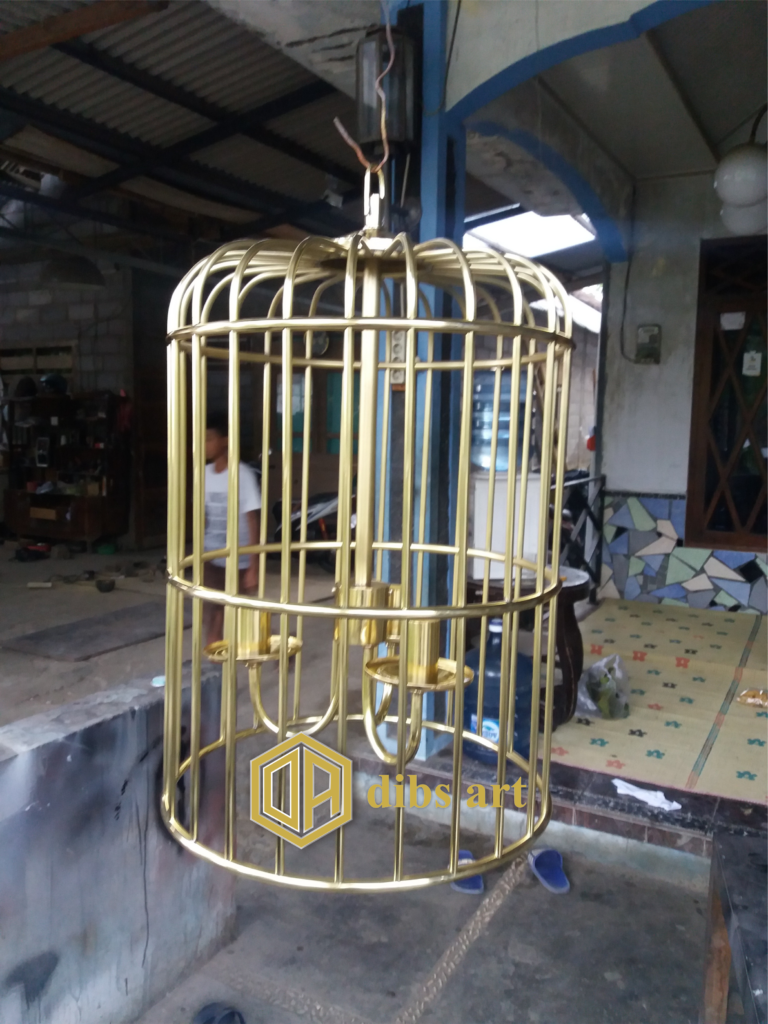 Lampu Gantung Kuningan Model Sangkar lampu gantung kuningan model sangkar