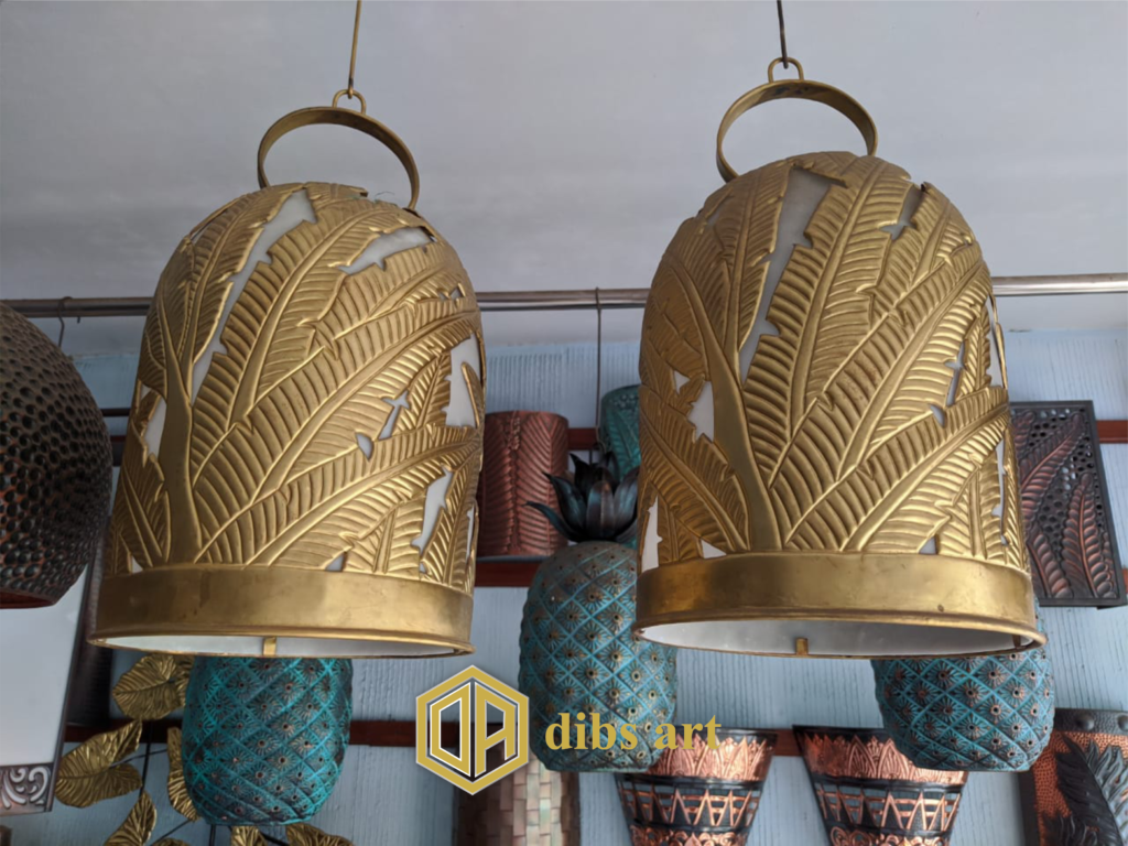 Lampu Gantung Kuningan Ukir Daun lampu gantung kuningan ukir daun