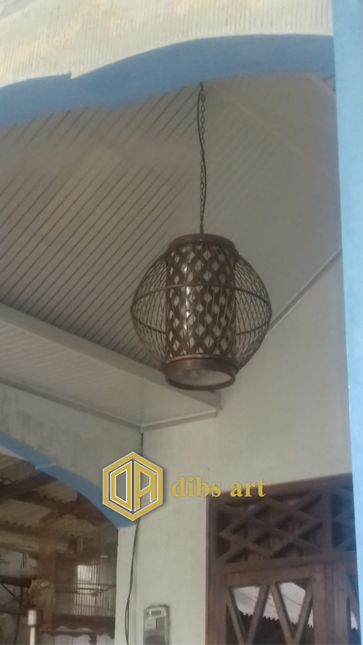 lampu gantung kuningan vintage antik