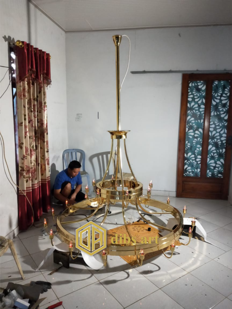 lampu gantung kuningan vintage polish mewah