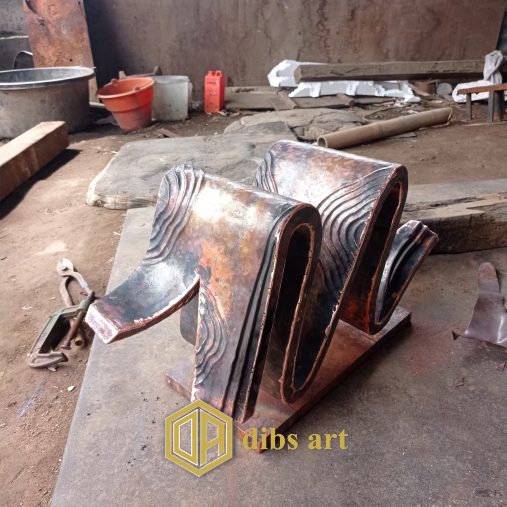 ornamen tembaga kontemporer proses