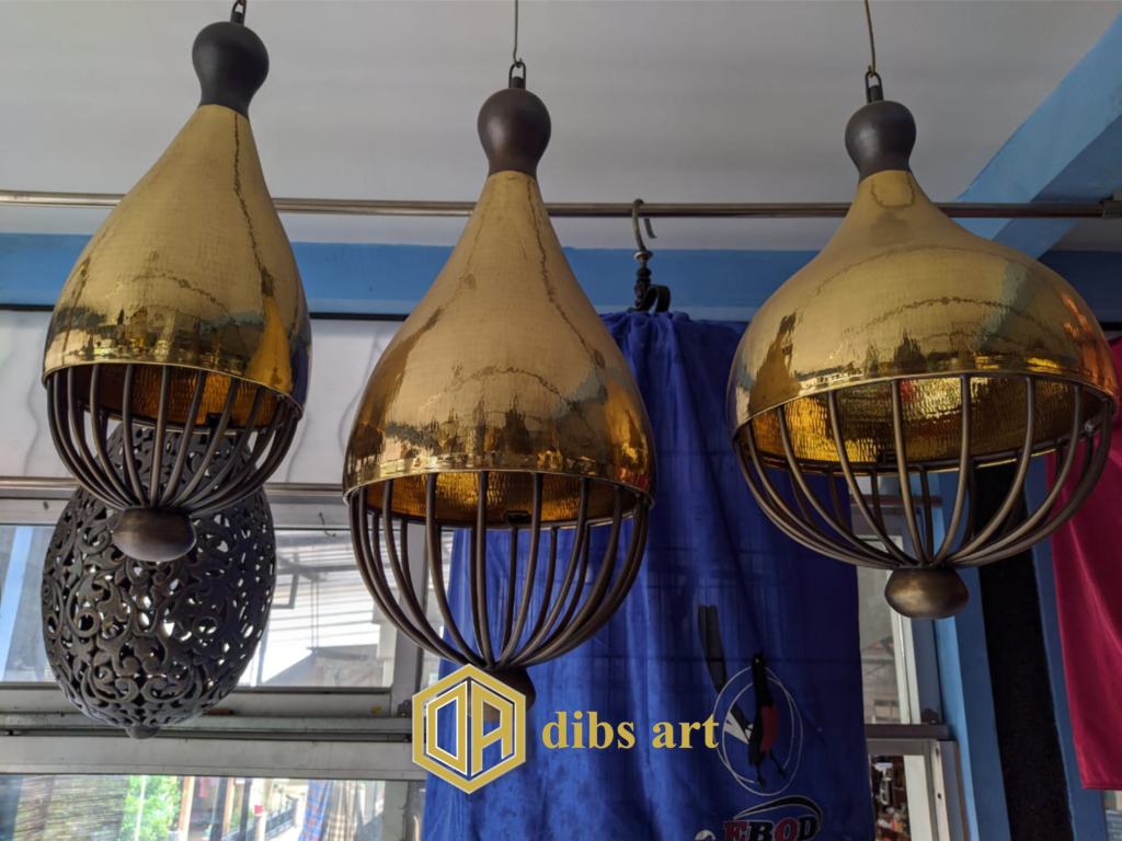 lampu gantung kuningan vintage hitam polish
