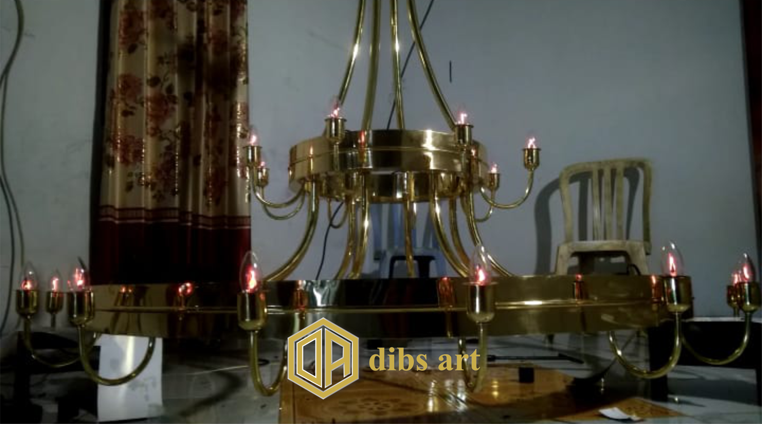 lampu gantung kuningan vintage polish