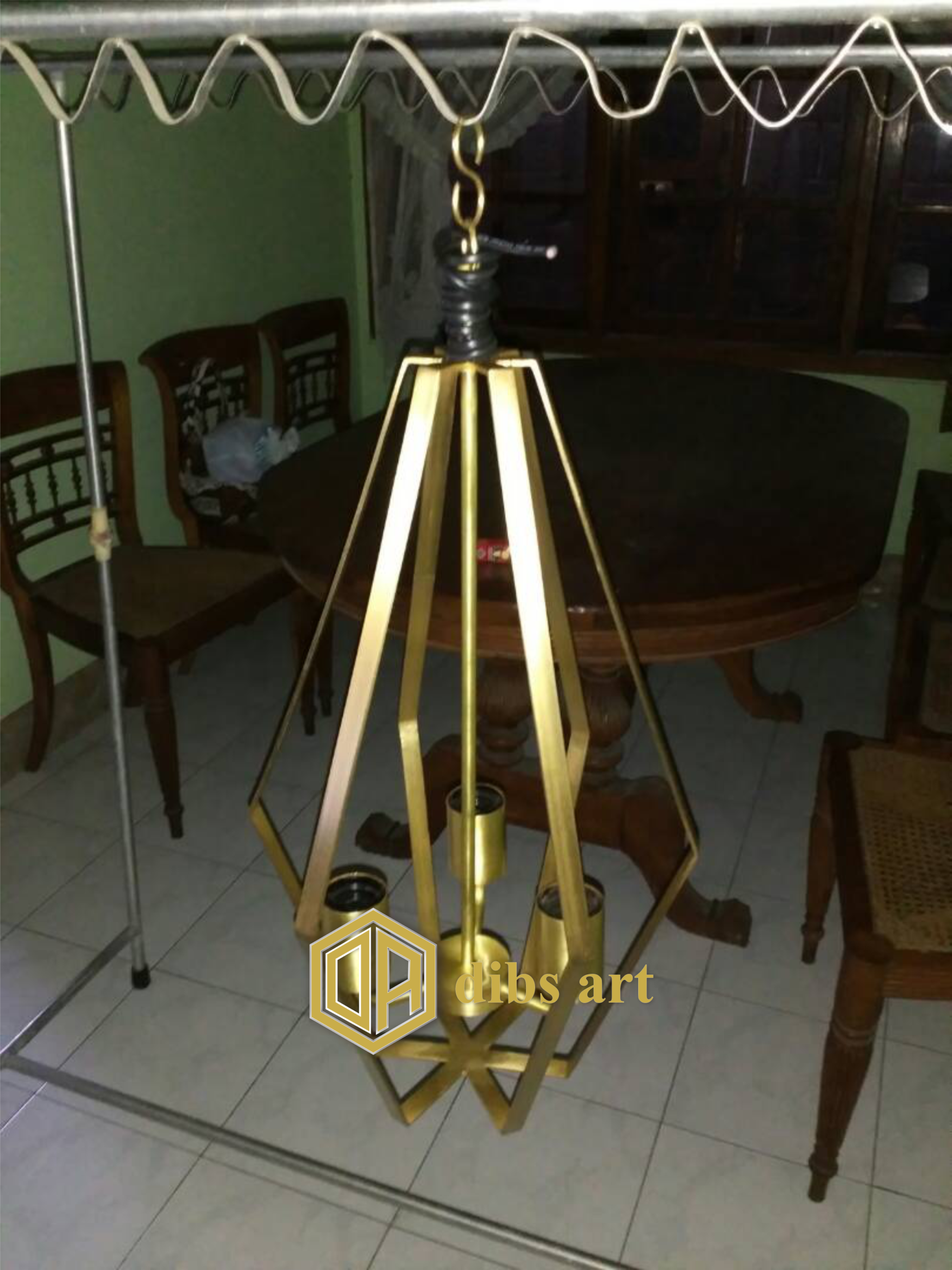 lampu gantung kuningan vintage