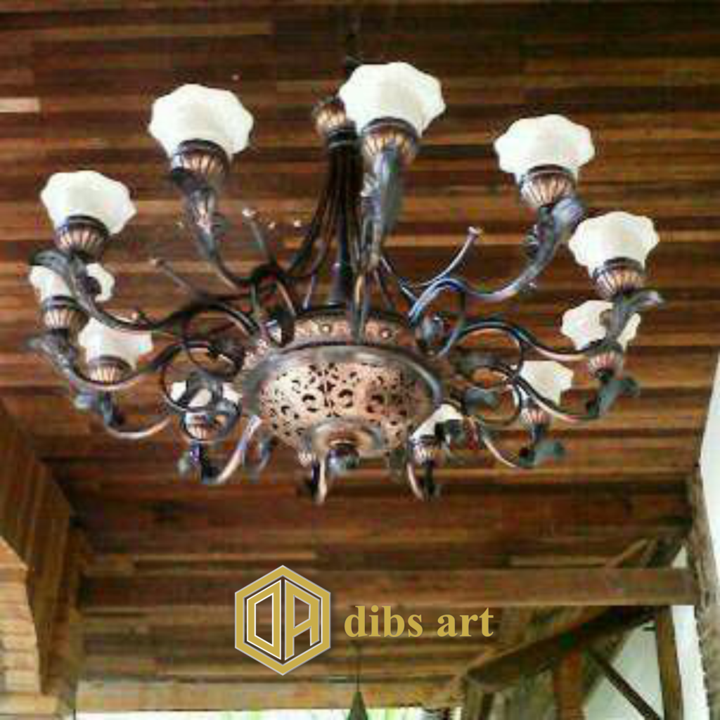 lampu gantung robyong tembaga antik