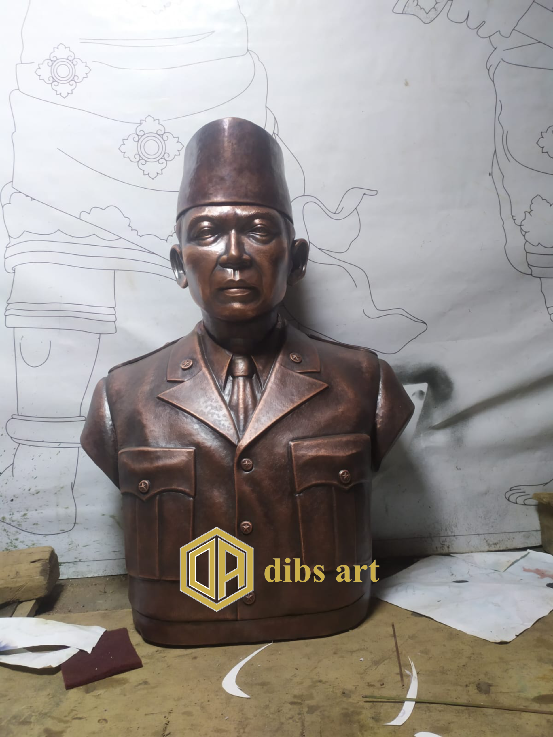 patung tembaga soekarno