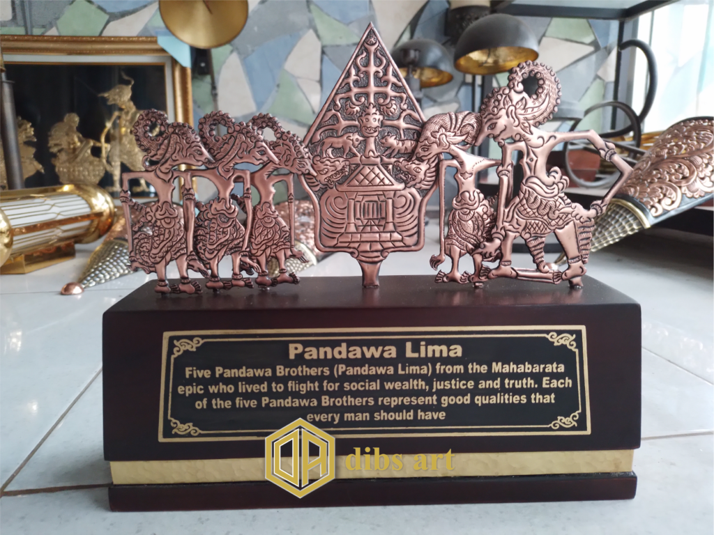 souvenir tembaga model pandawa lima