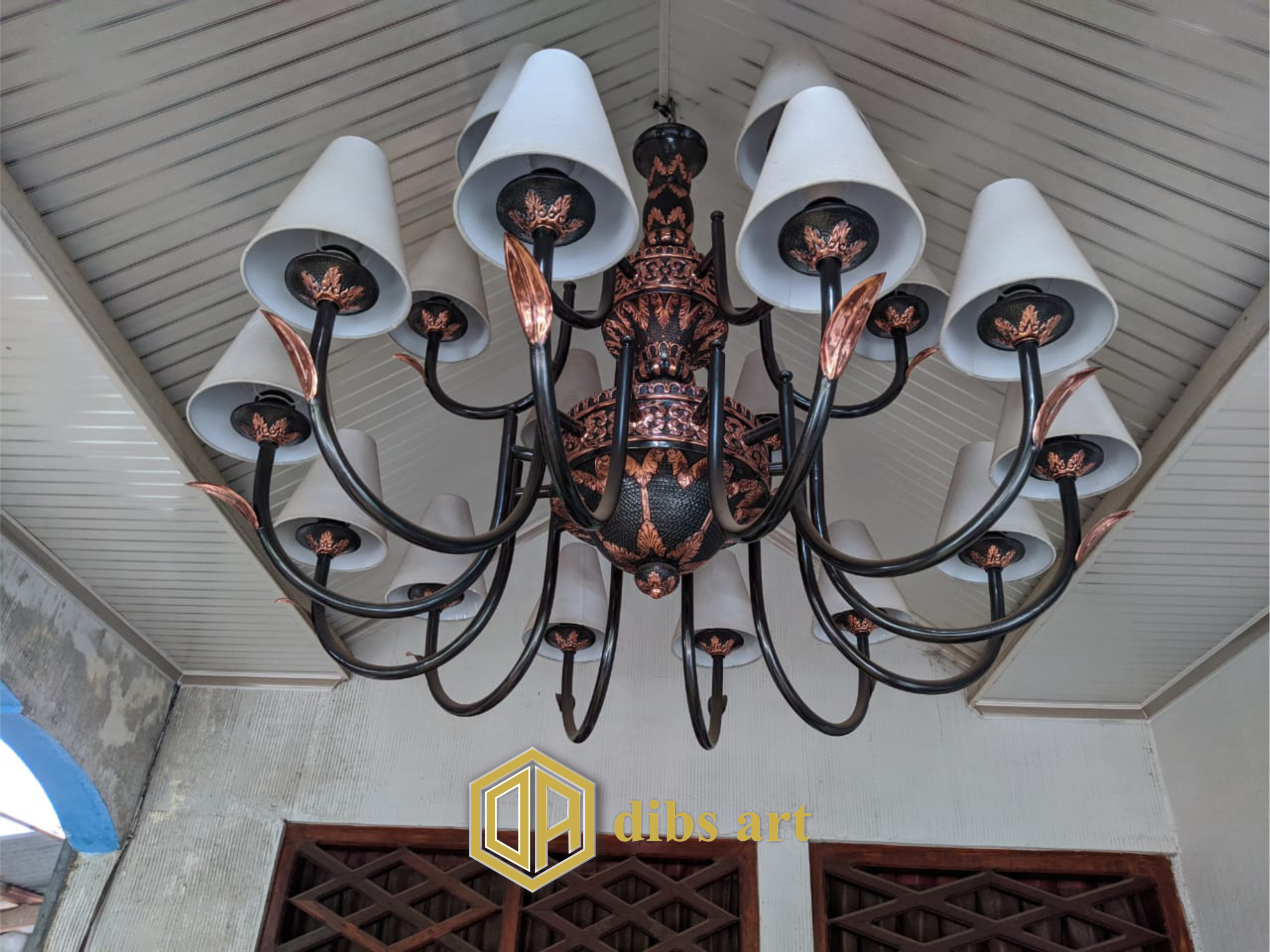 lampu gantung robyong tembaga klasik