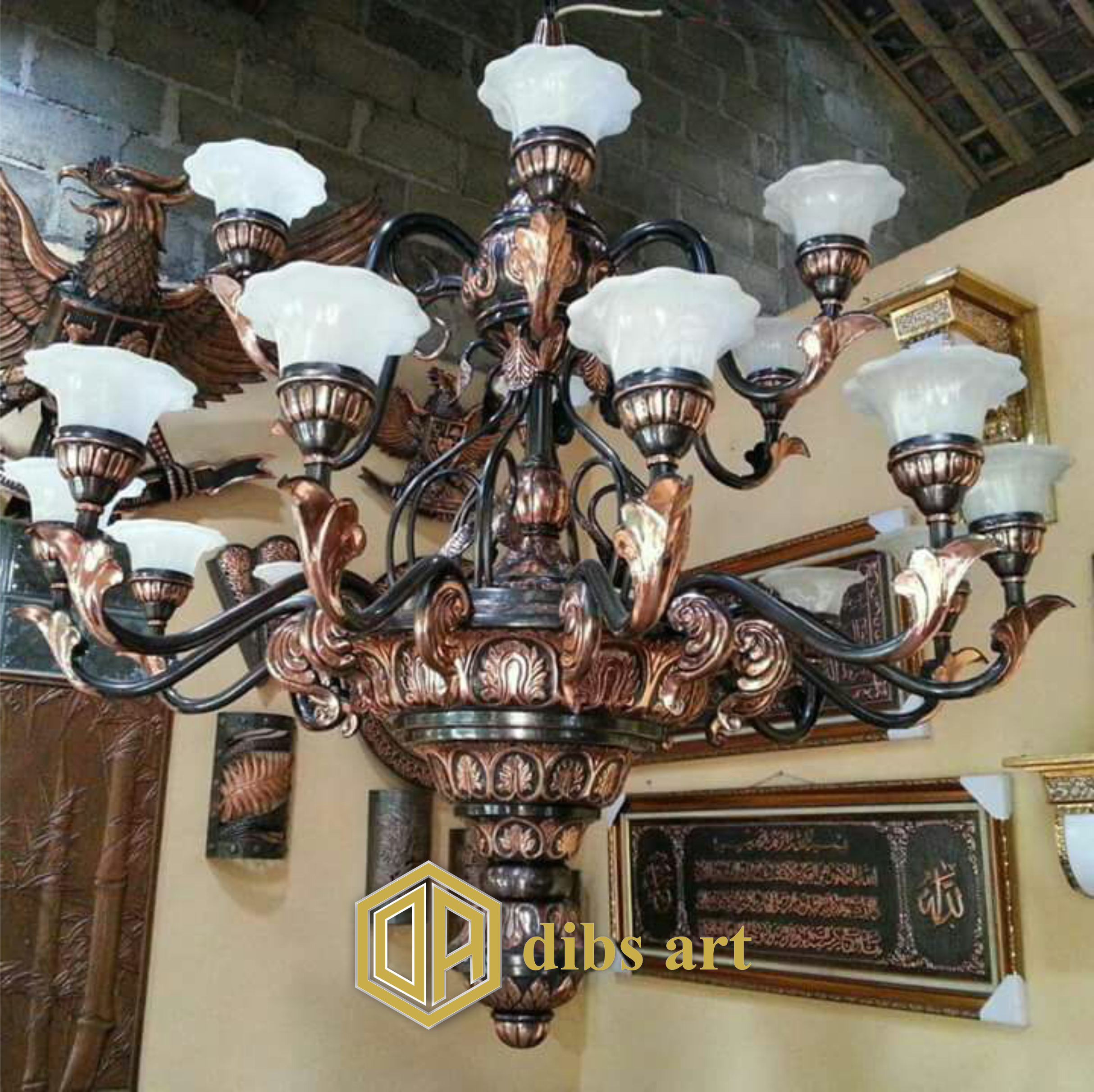 lampu gantung robyong tembaga