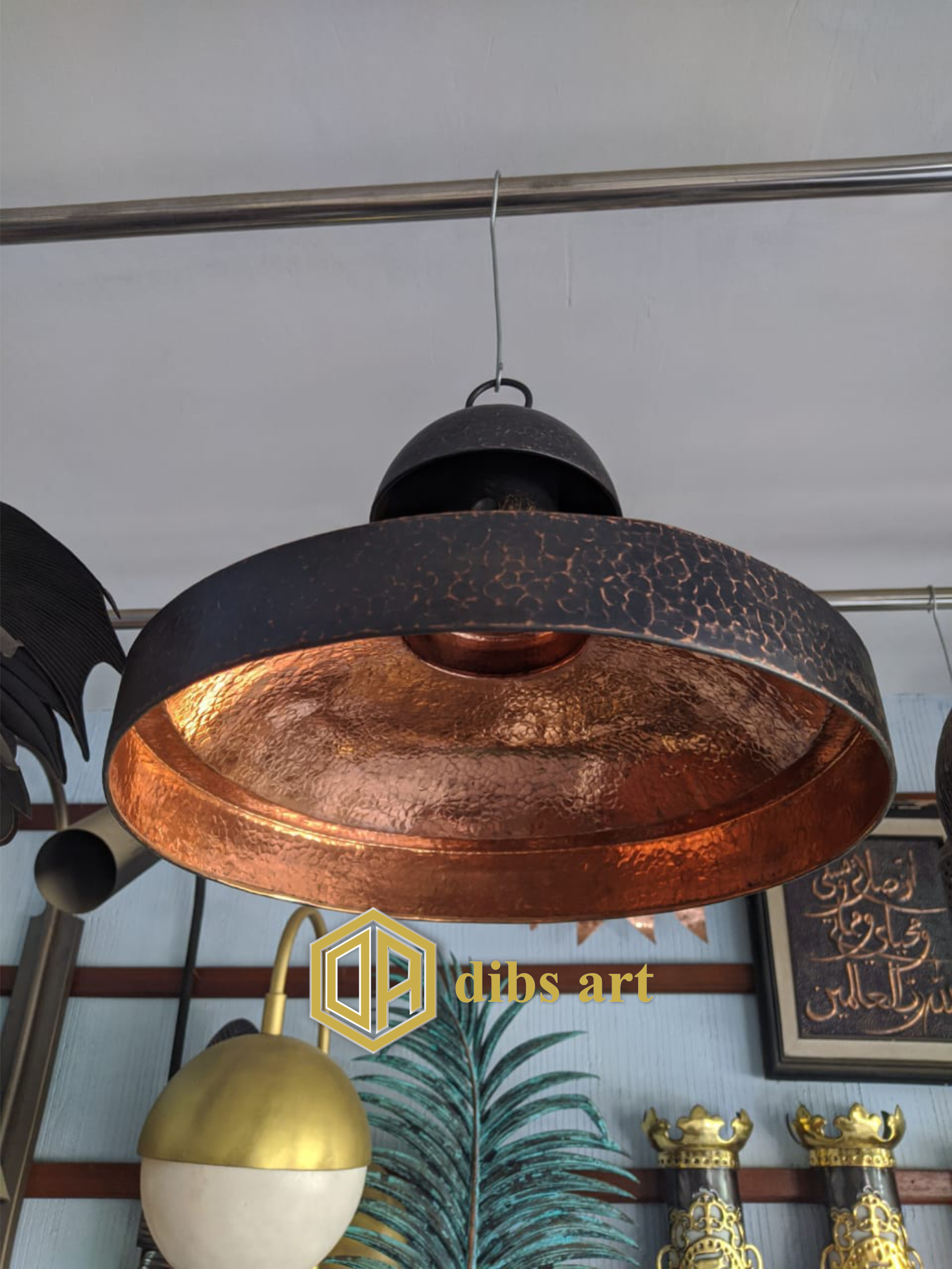 lampu gantung tembaga klasik antik