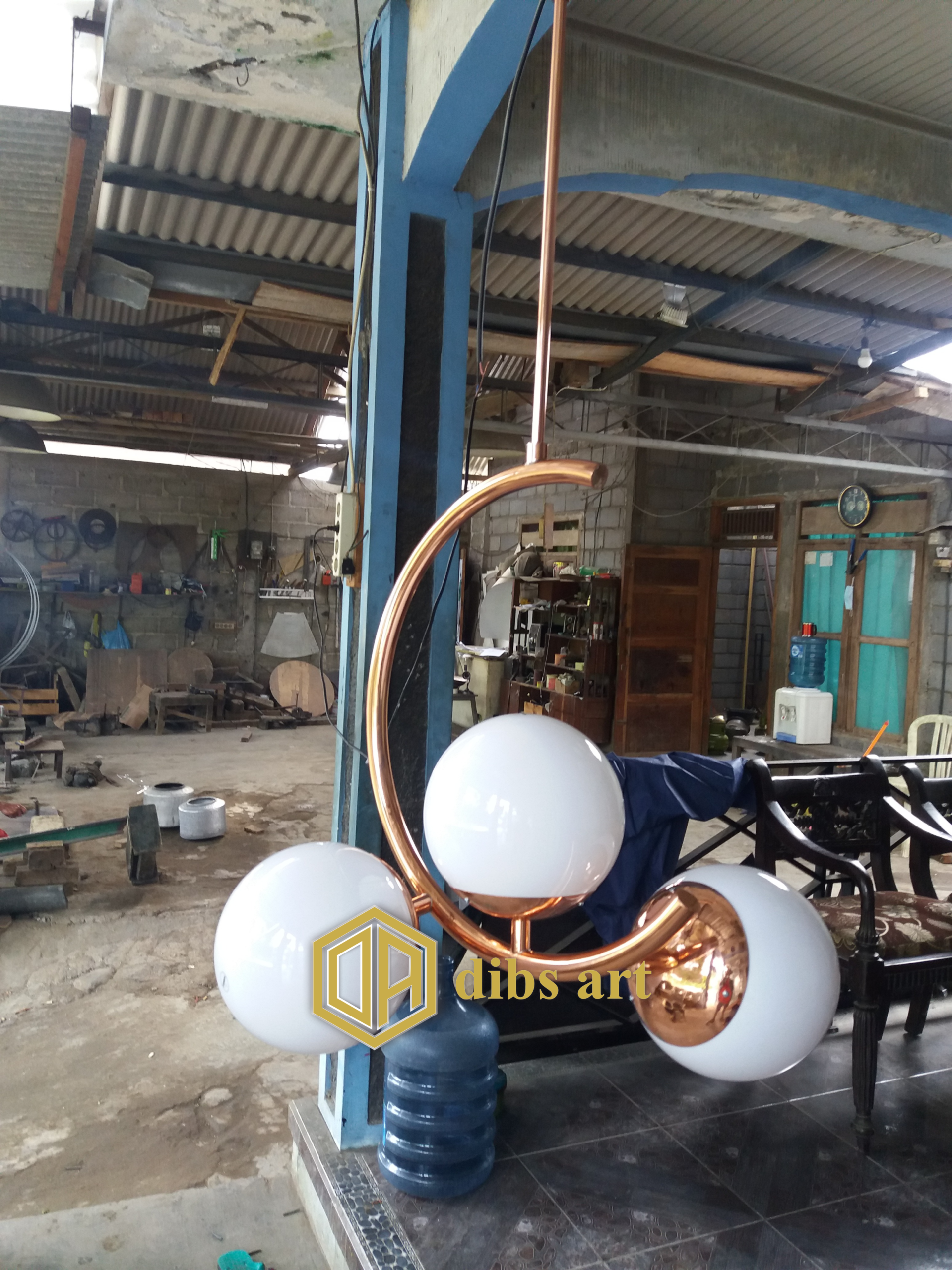 lampu gantung tembaga minimalis modern