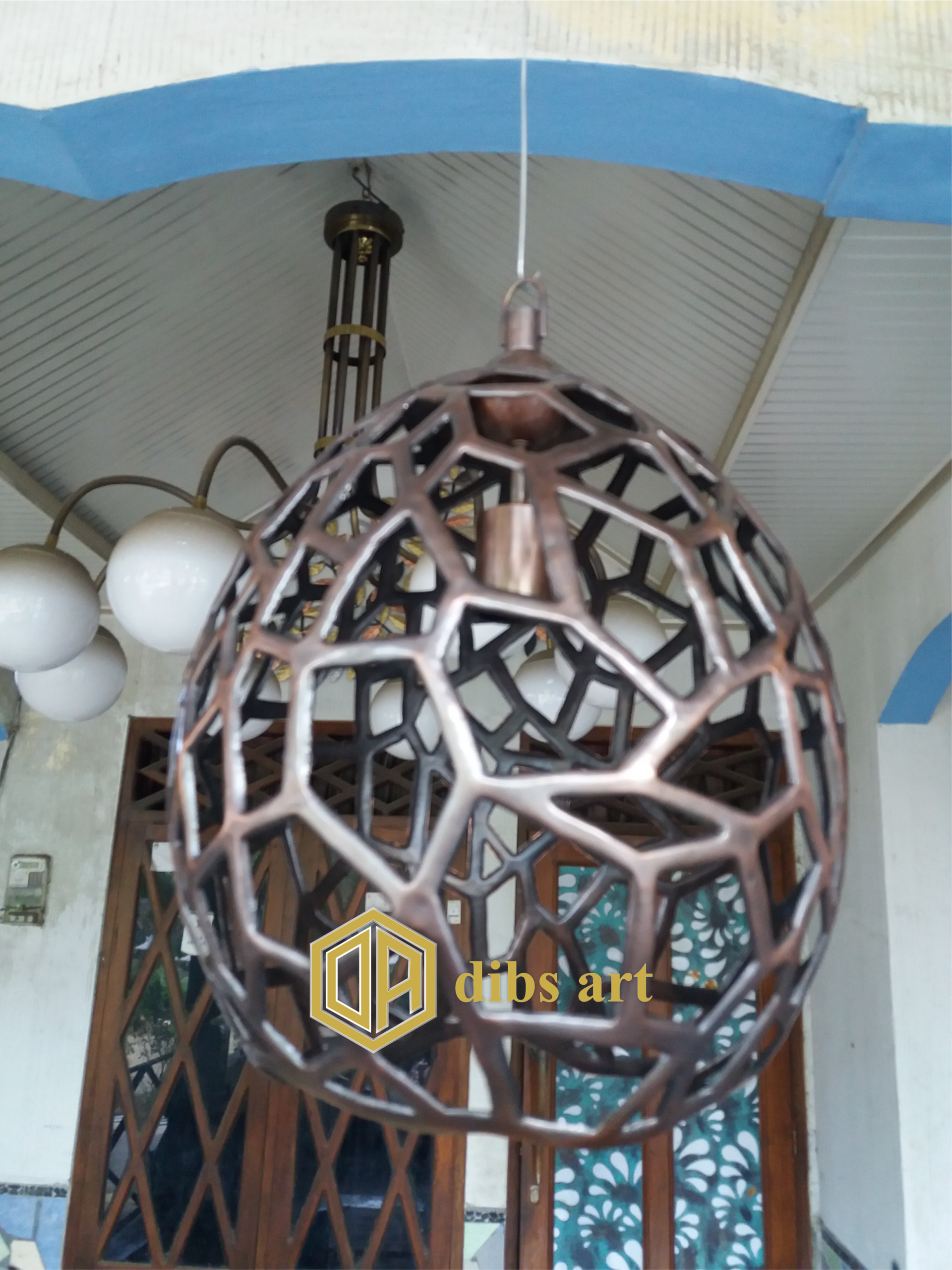 lampu gantung tembaga minimalis warna hitam
